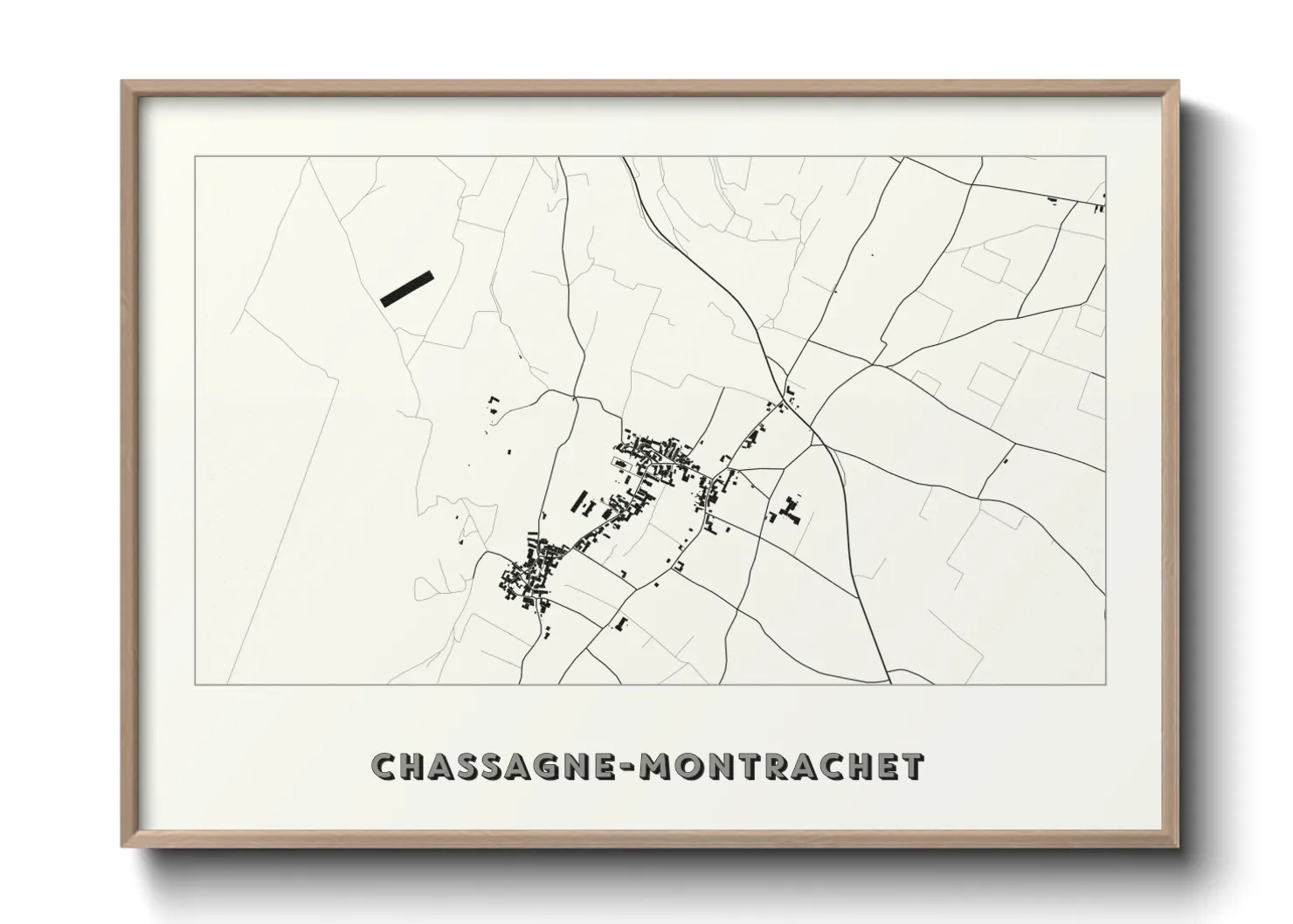 Une affiche de carte sur Chassagne-Montrachet
