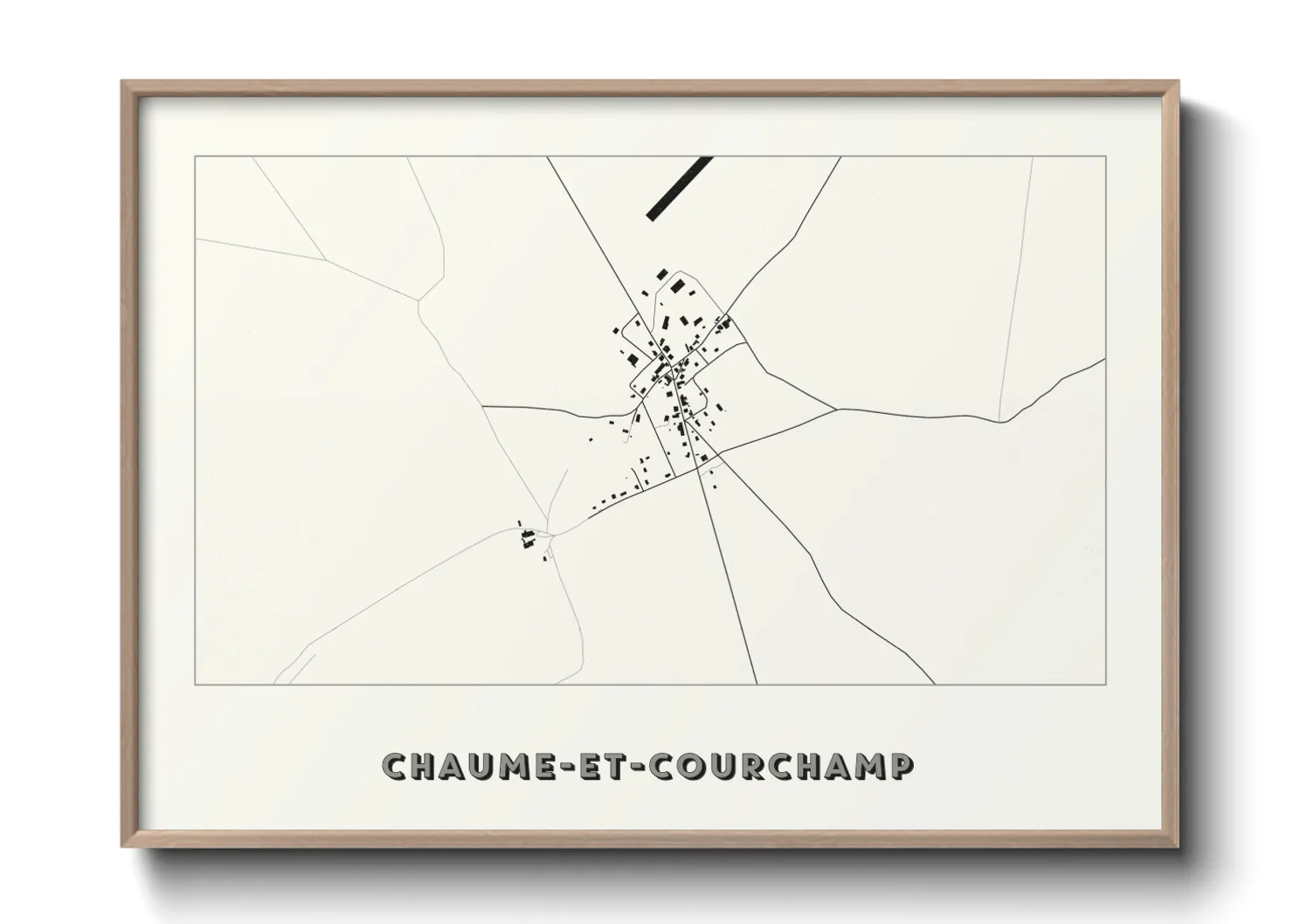 Une affiche de carte sur Chaume-et-Courchamp