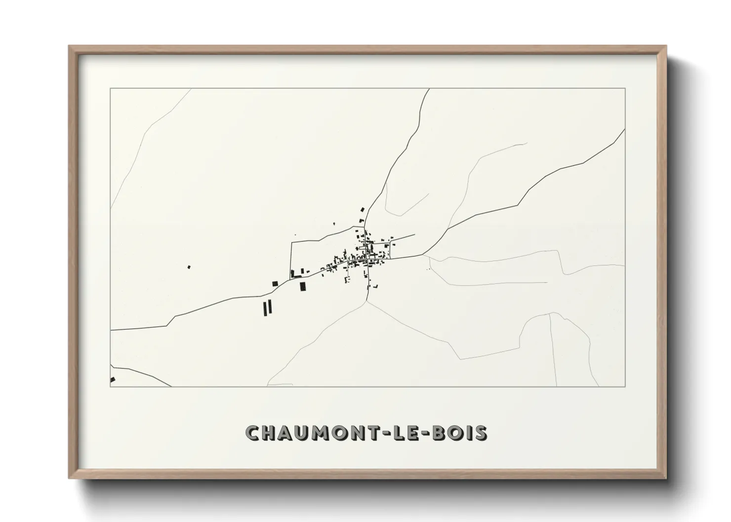 Une affiche de carte sur Chaumont-le-Bois