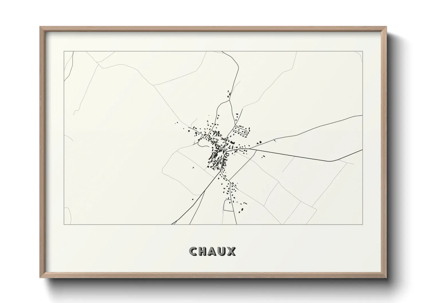 Une affiche de carte sur Chaux