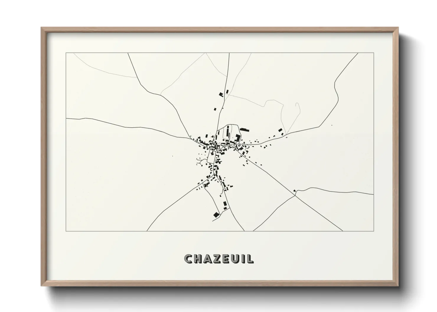 Une affiche de carte sur Chazeuil