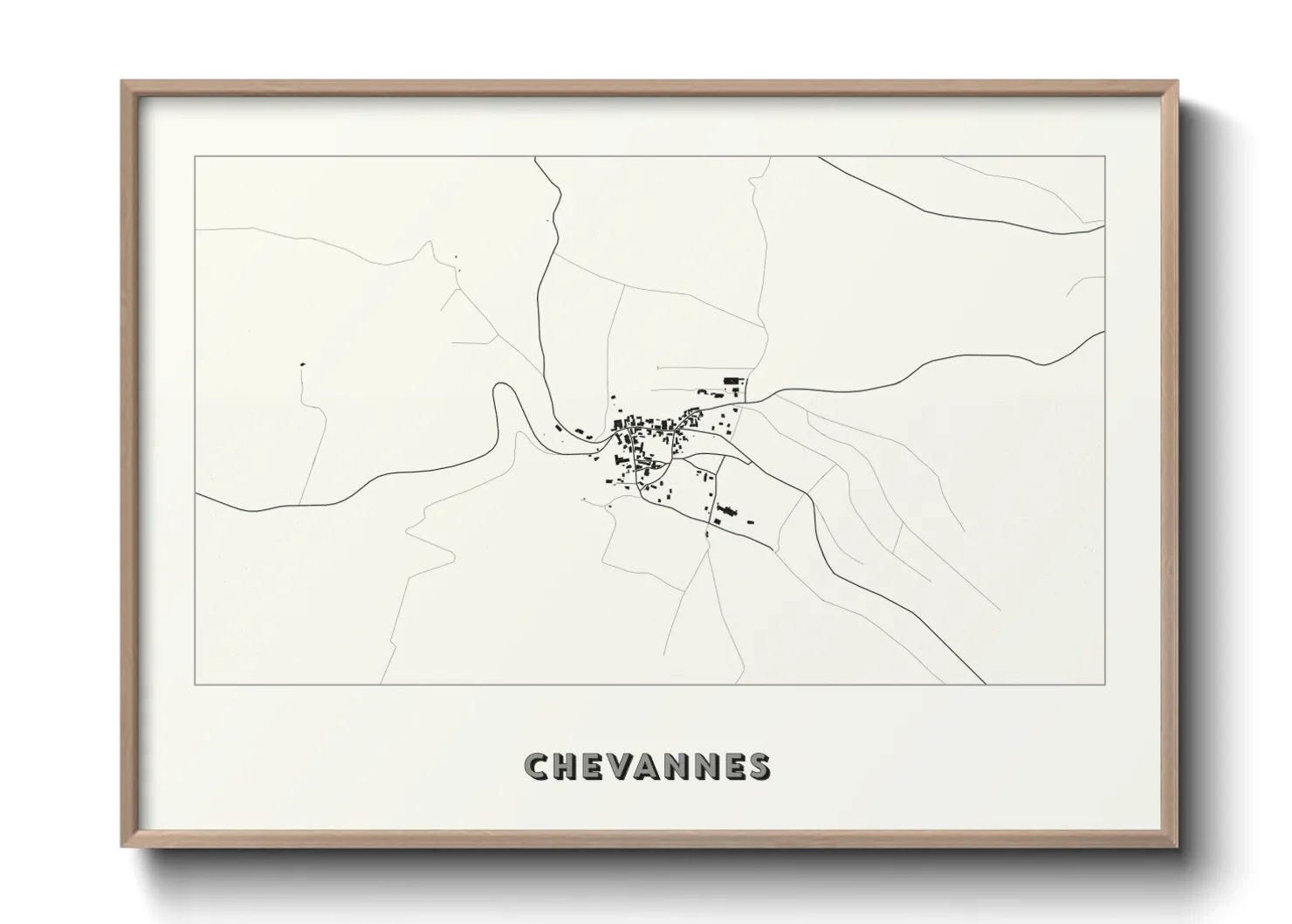 Une affiche de carte sur Chevannes