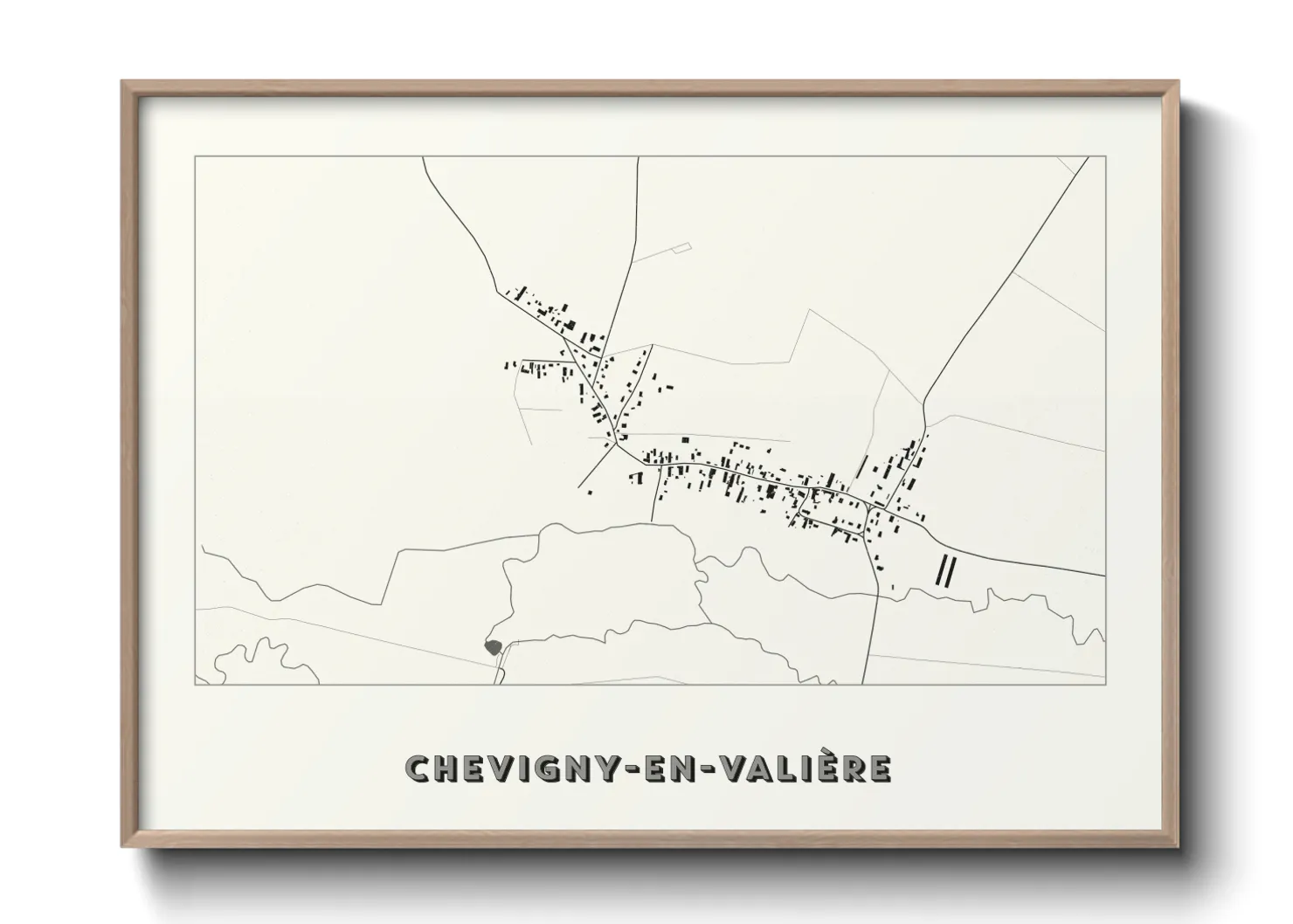 Une affiche de carte sur Chevigny-en-Valière
