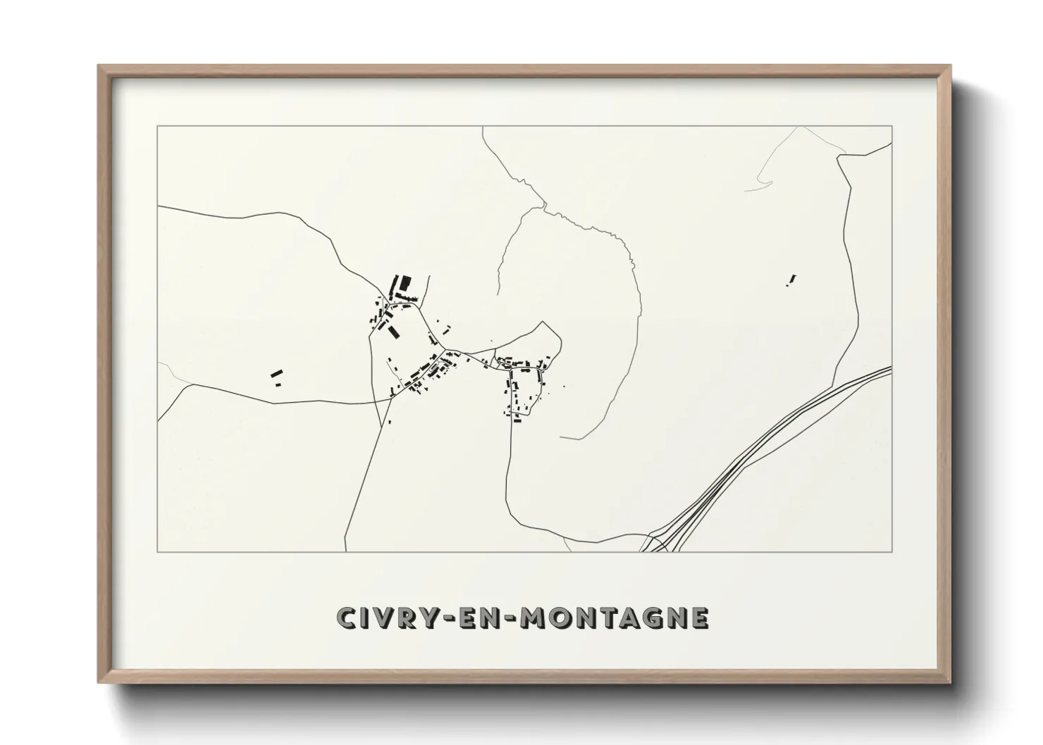 Une affiche de carte sur Civry-en-Montagne