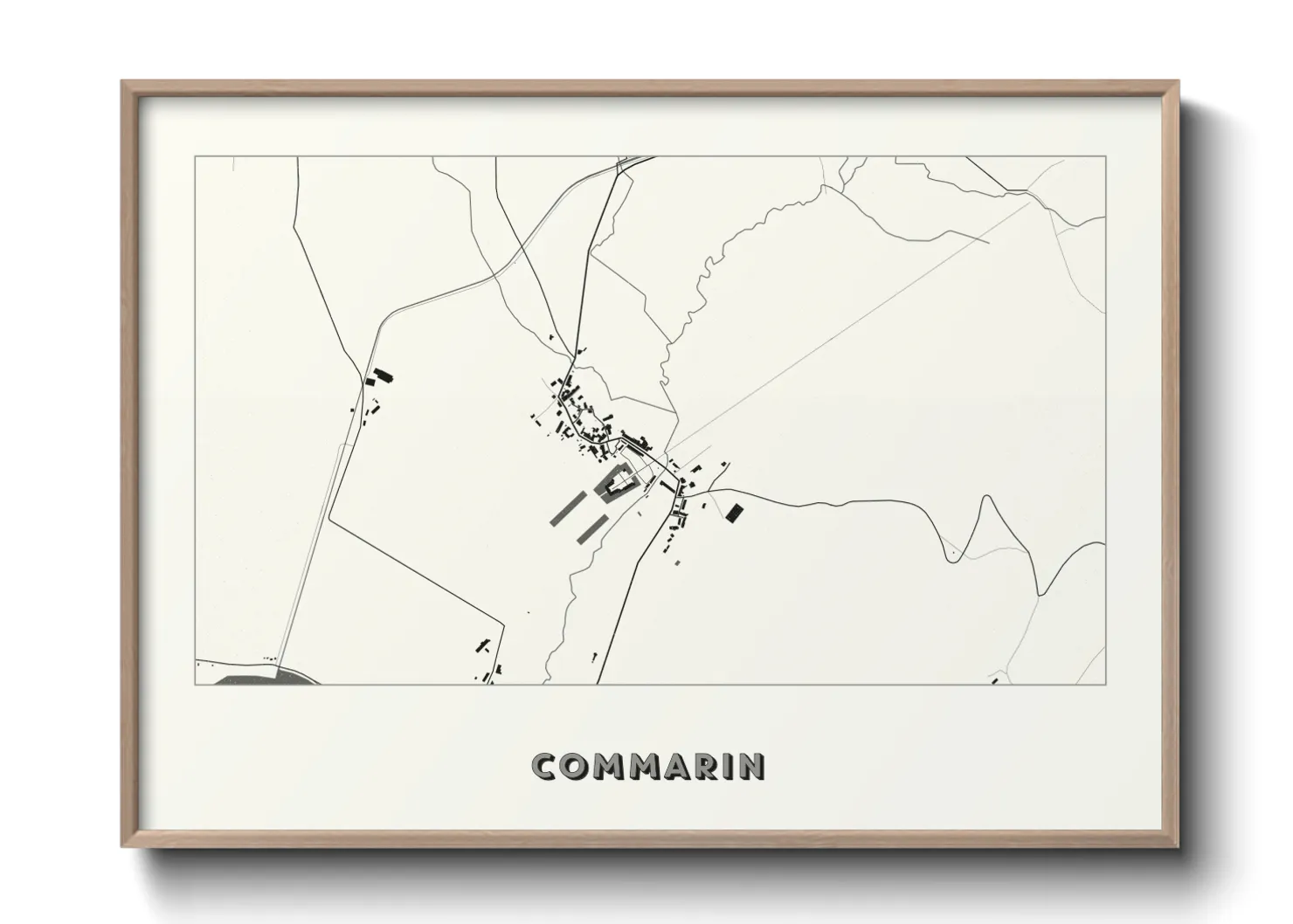 Une affiche de carte sur Commarin