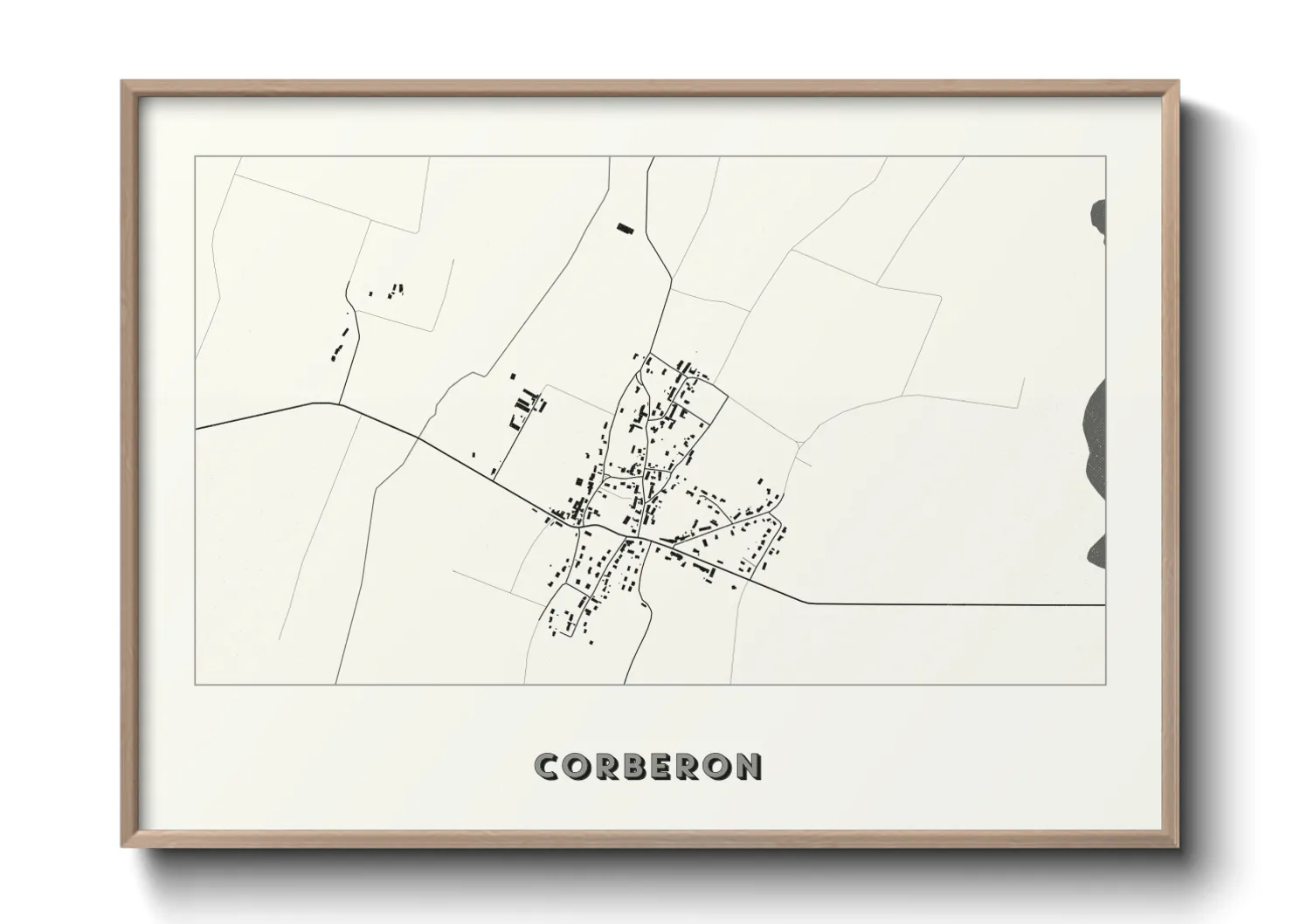 Une affiche de carte sur Corberon
