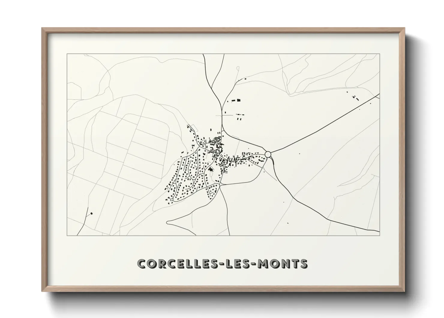 Une affiche de carte sur Corcelles-les-Monts