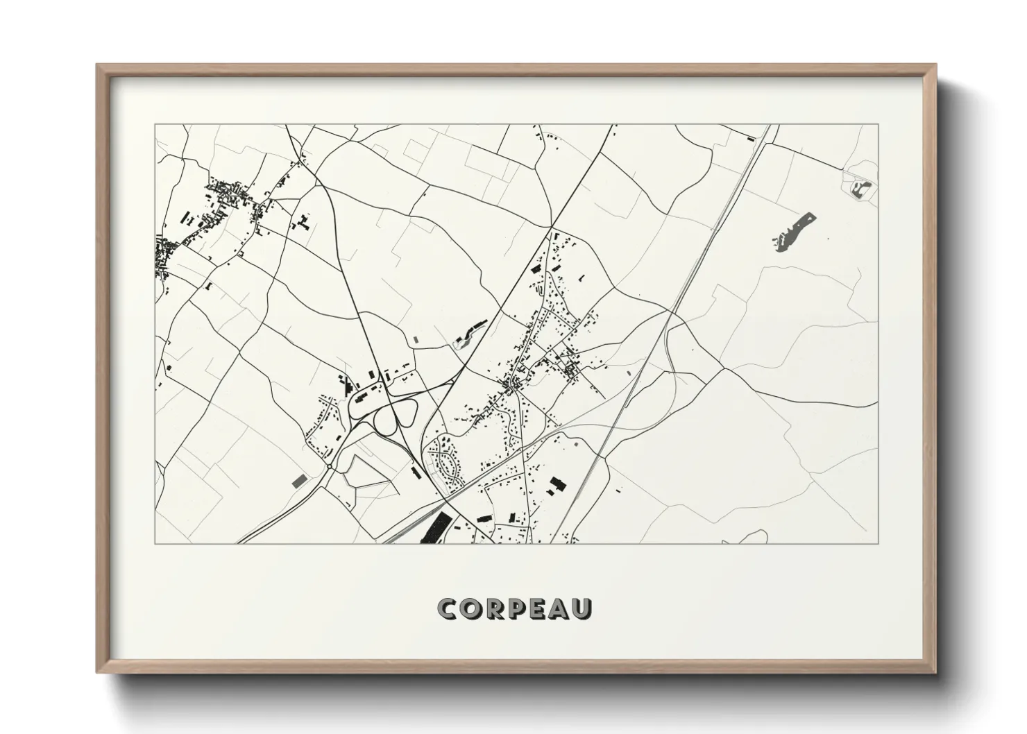 Une affiche de carte sur Corpeau