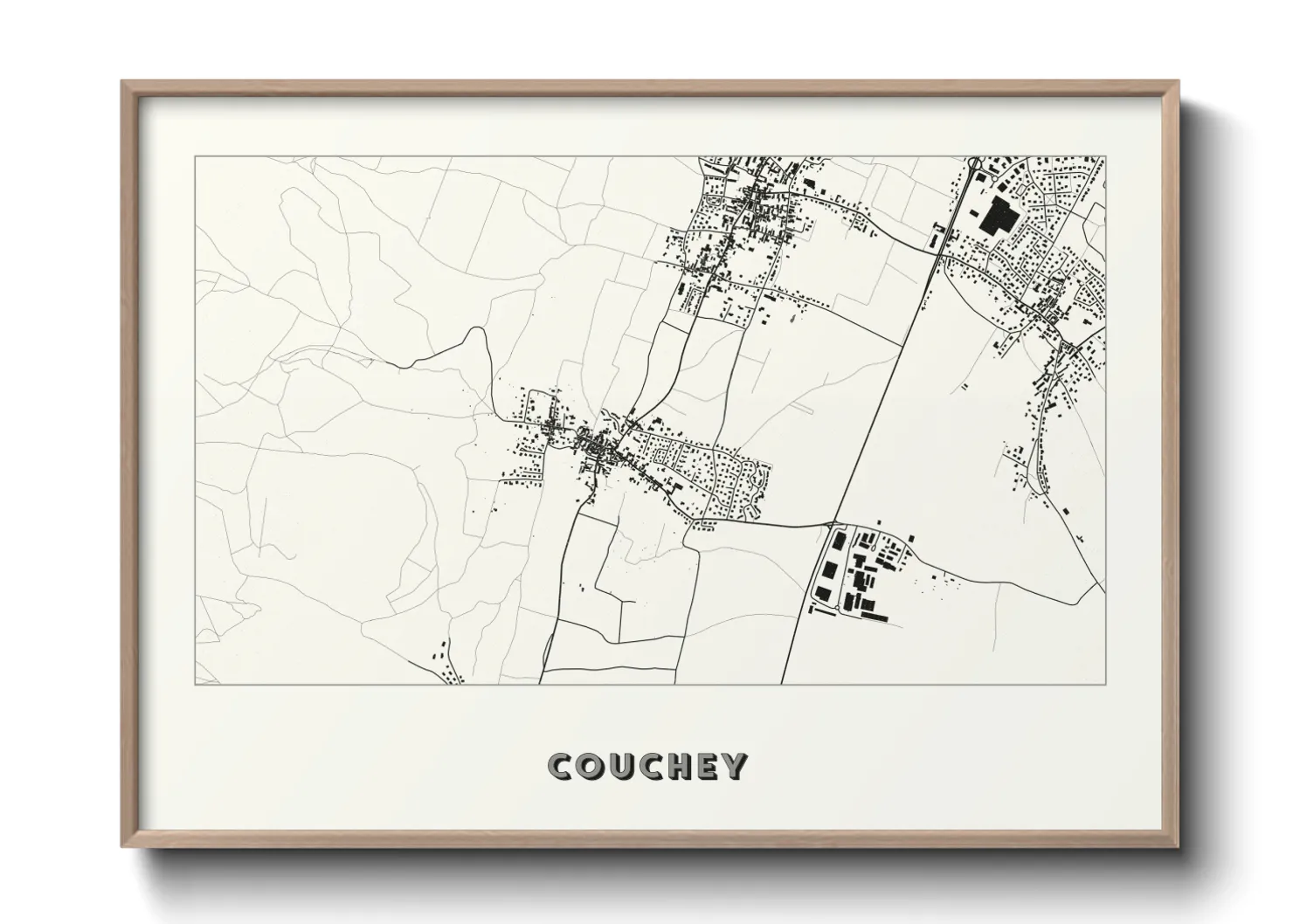 Une affiche de carte sur Couchey