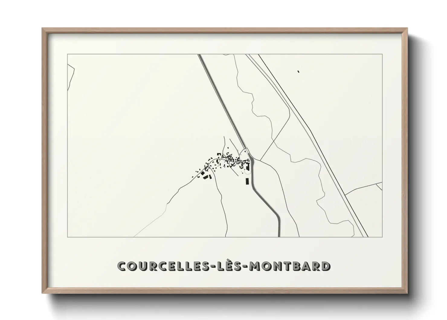 Une affiche de carte sur Courcelles-lès-Montbard
