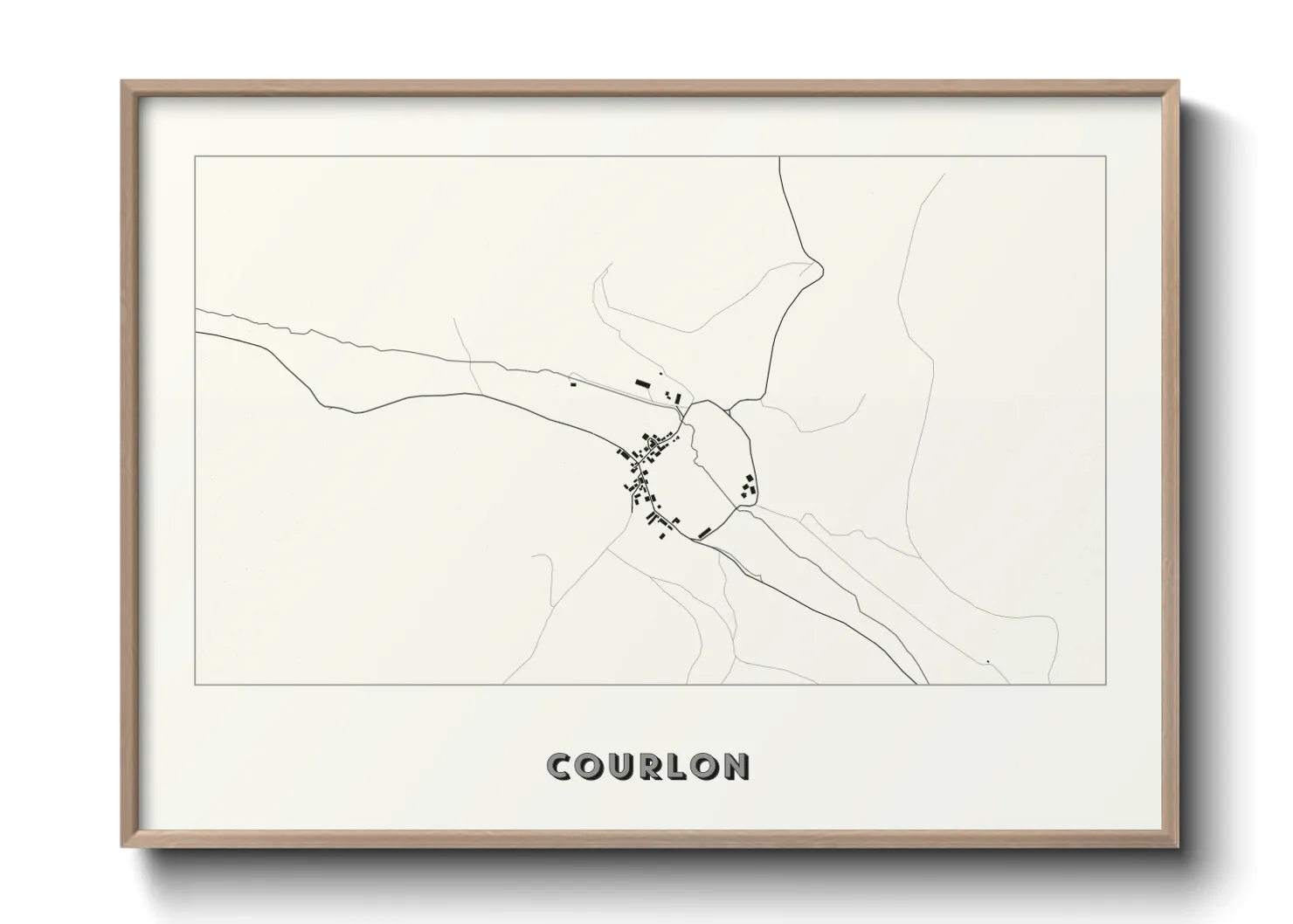 Une affiche de carte sur Courlon