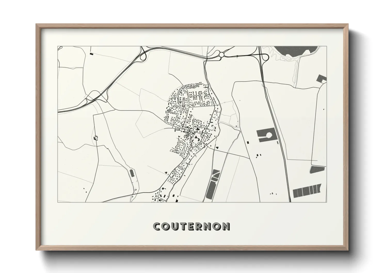 Une affiche de carte sur Couternon