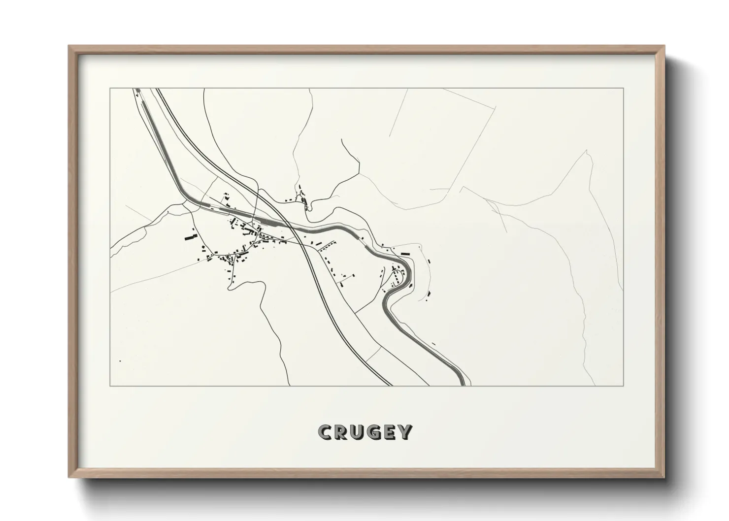 Une affiche de carte sur Crugey