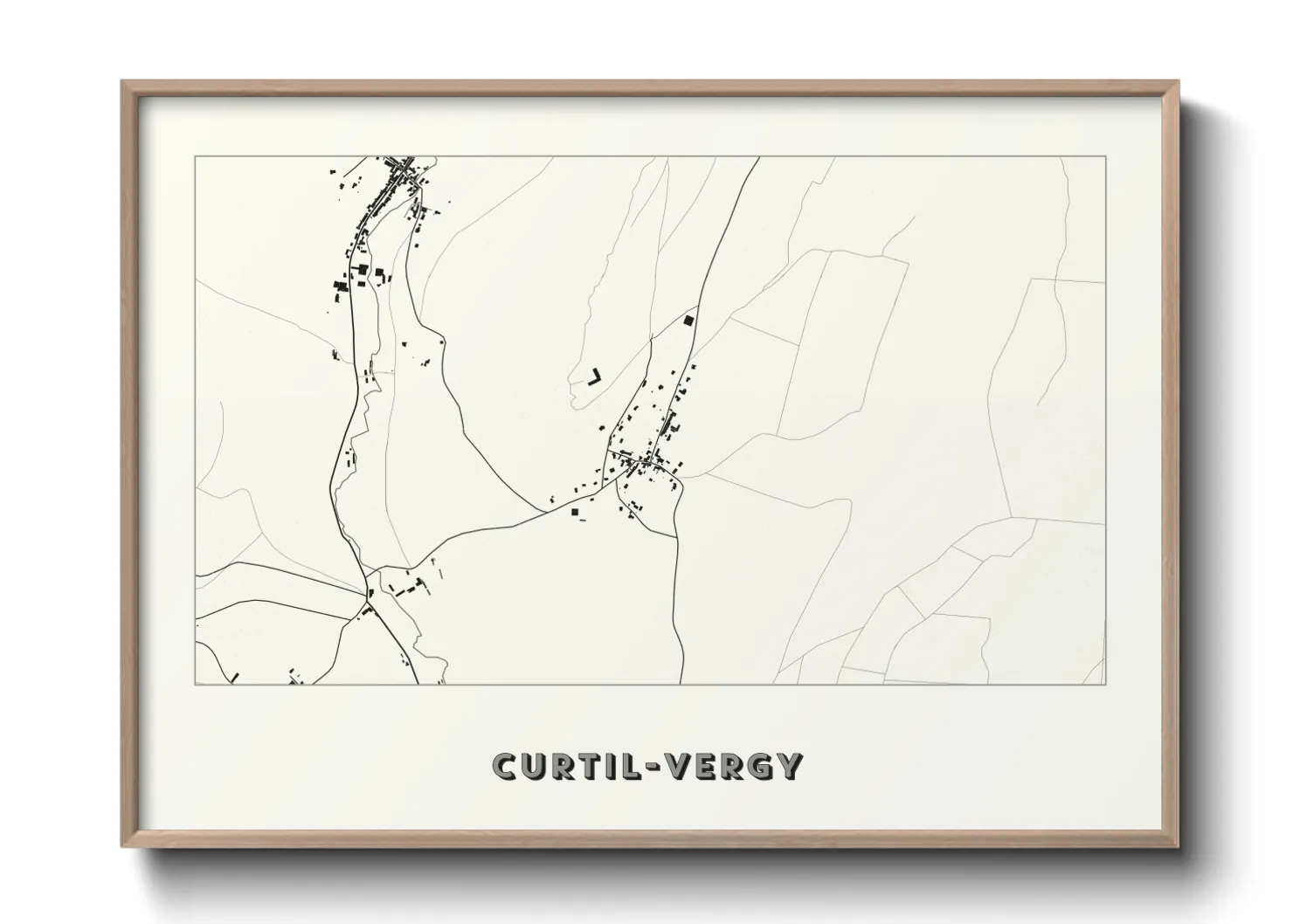 Une affiche de carte sur Curtil-Vergy