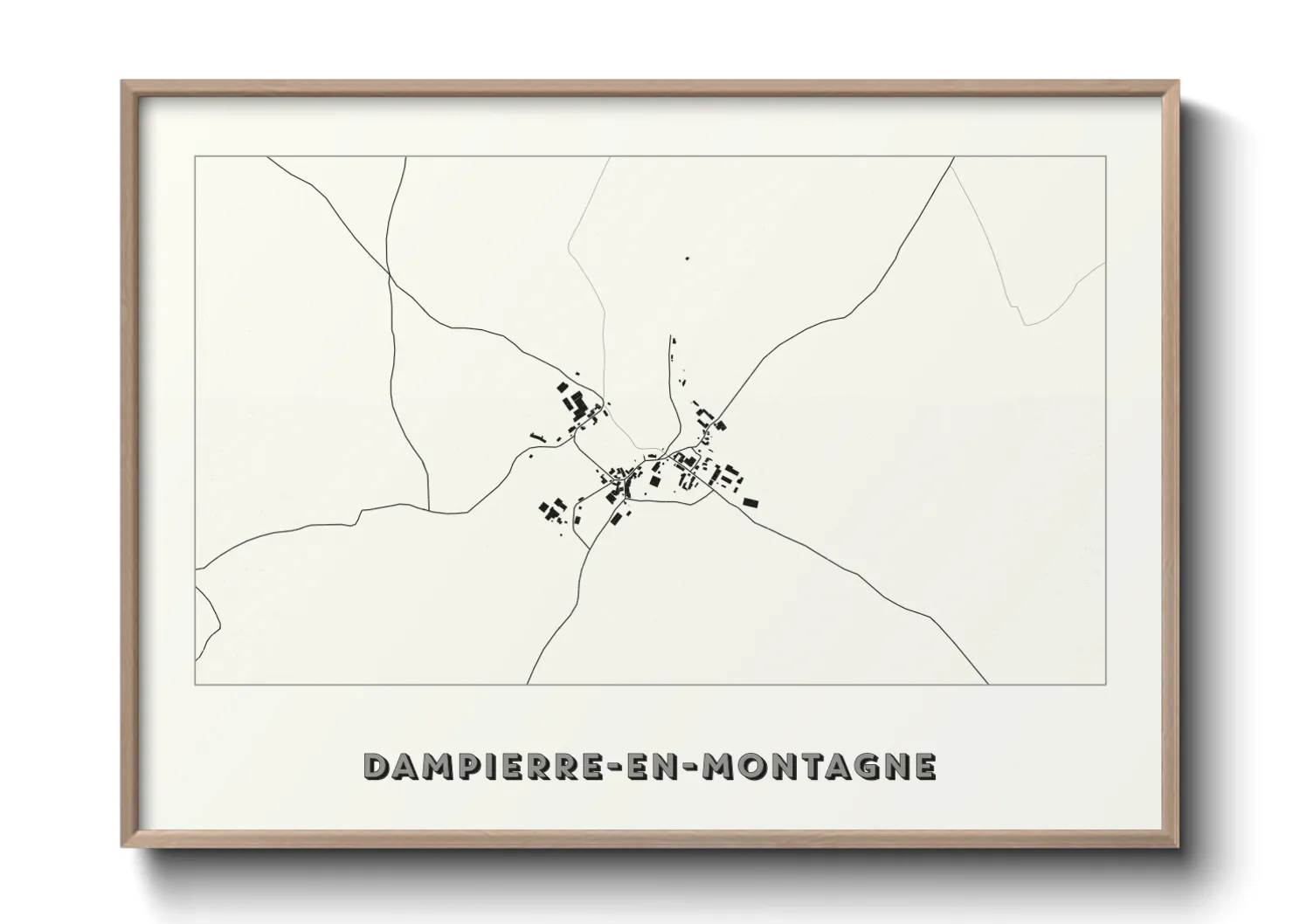 Une affiche de carte sur Dampierre-en-Montagne
