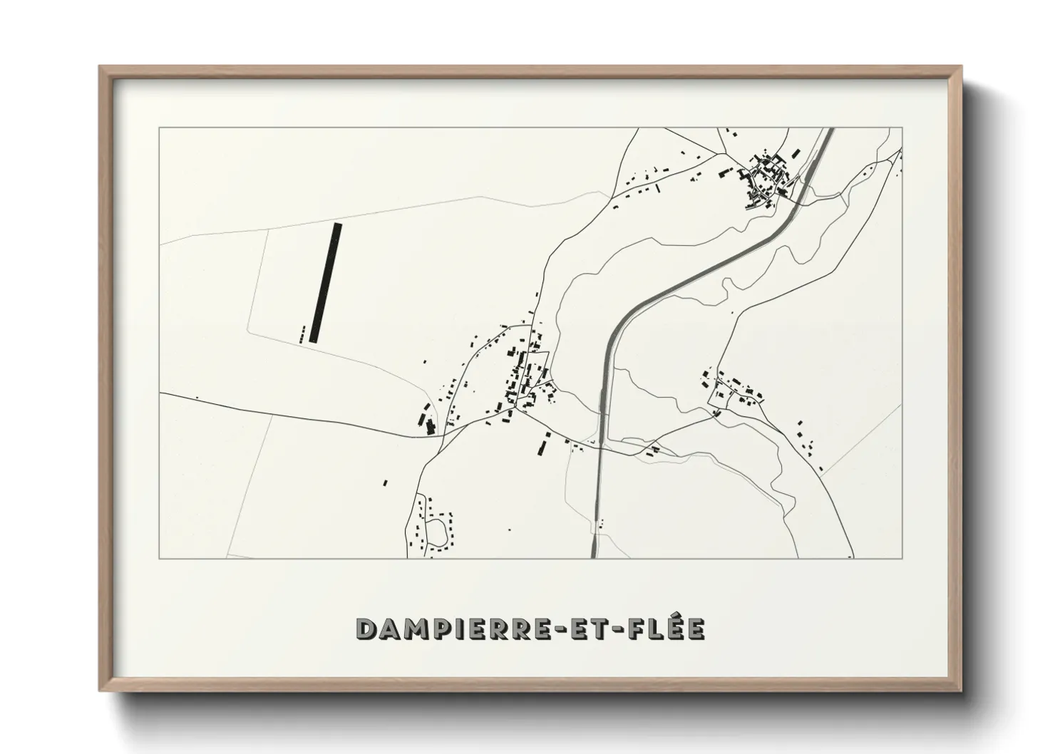 Une affiche de carte sur Dampierre-et-Flée