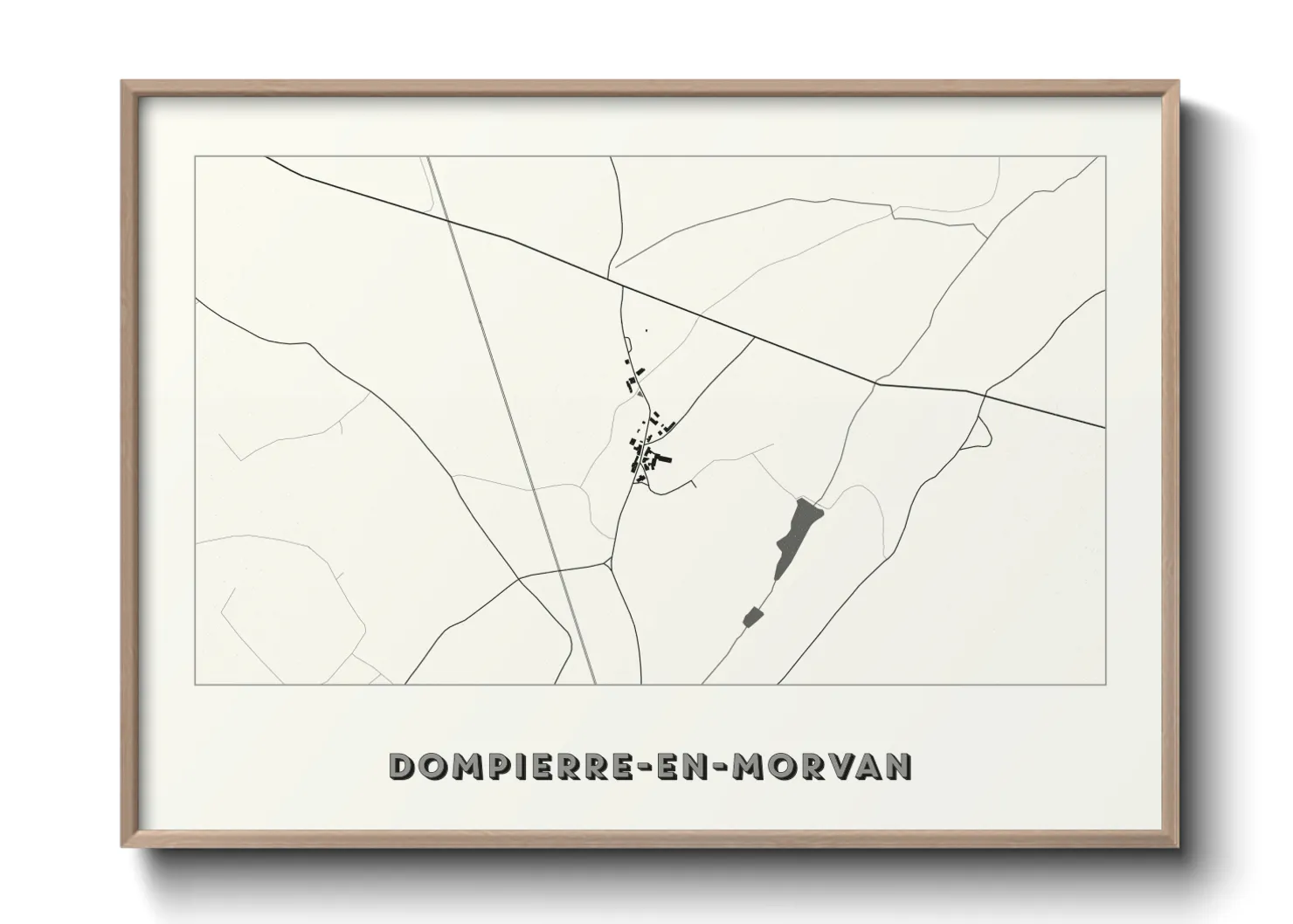 Une affiche de carte sur Dompierre-en-Morvan