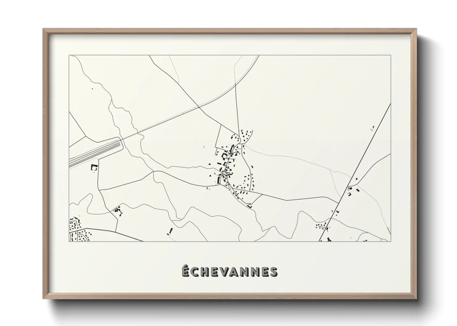 Une affiche de carte sur Échevannes