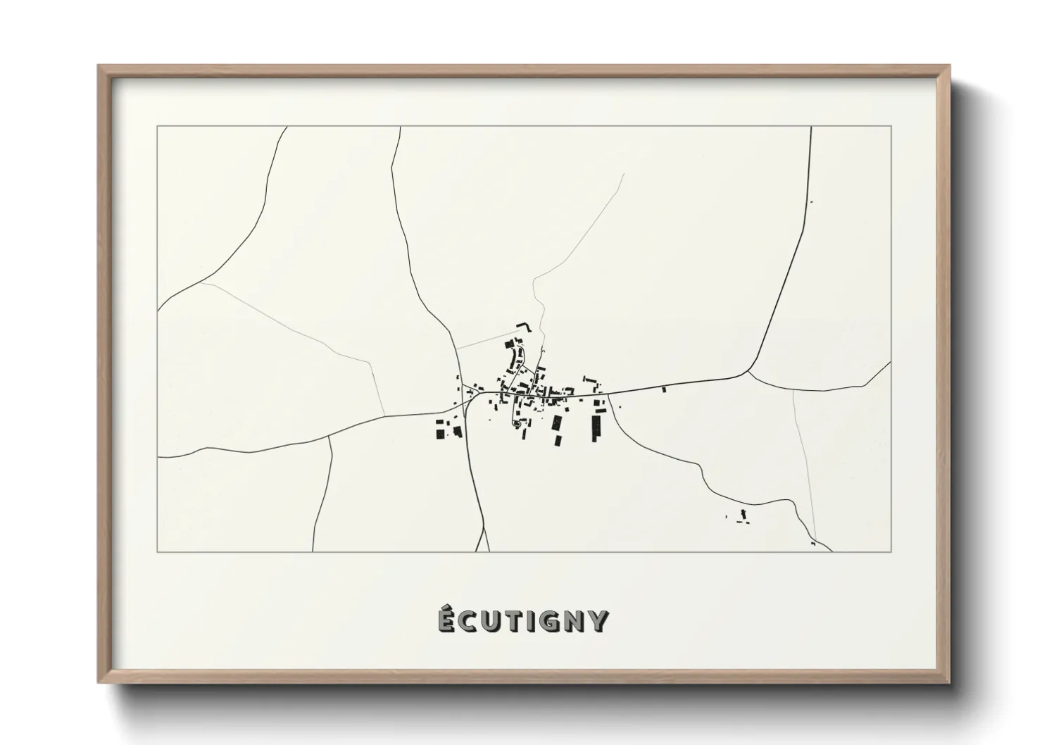 Une affiche de carte sur Écutigny