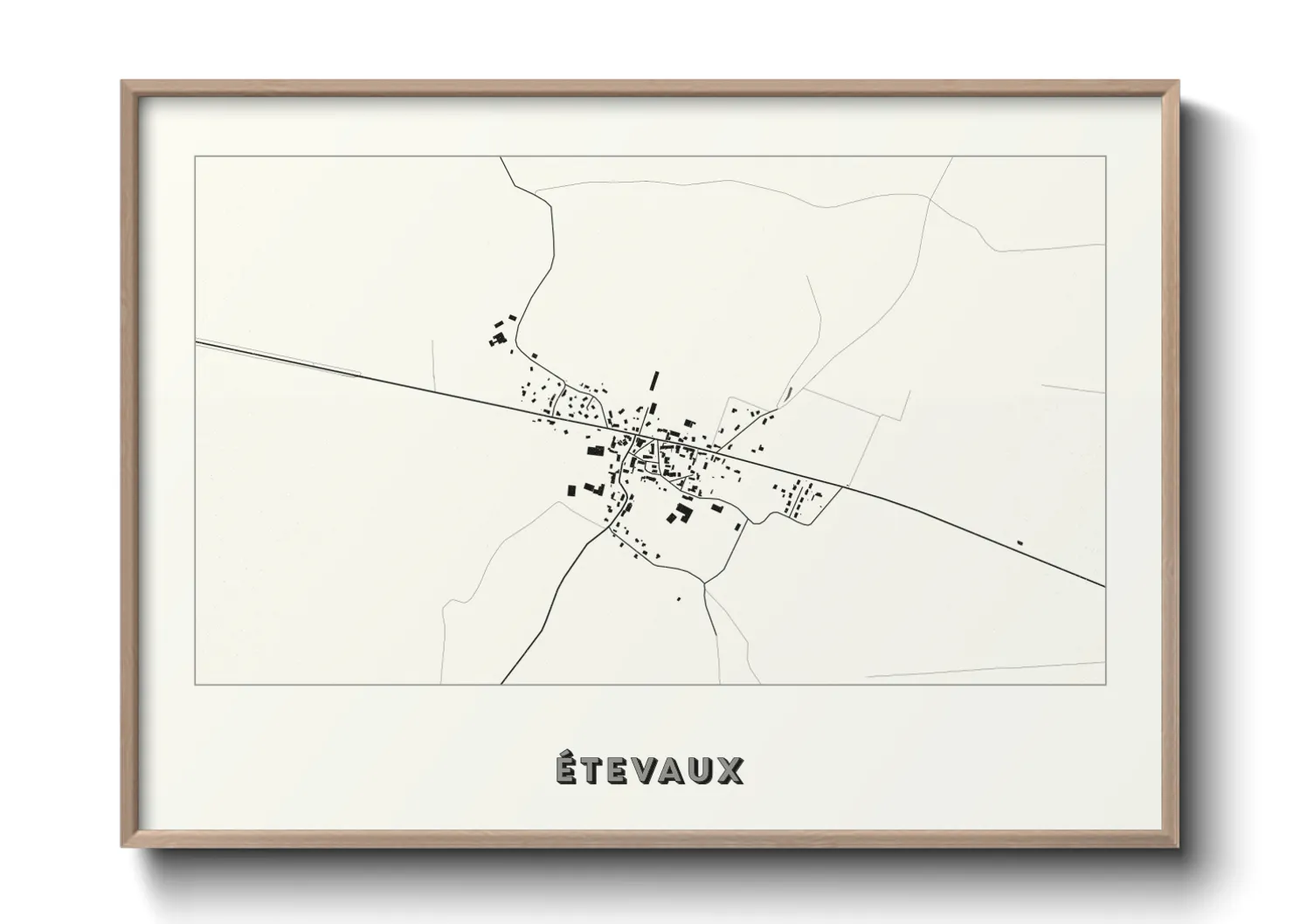 Une affiche de carte sur Étevaux