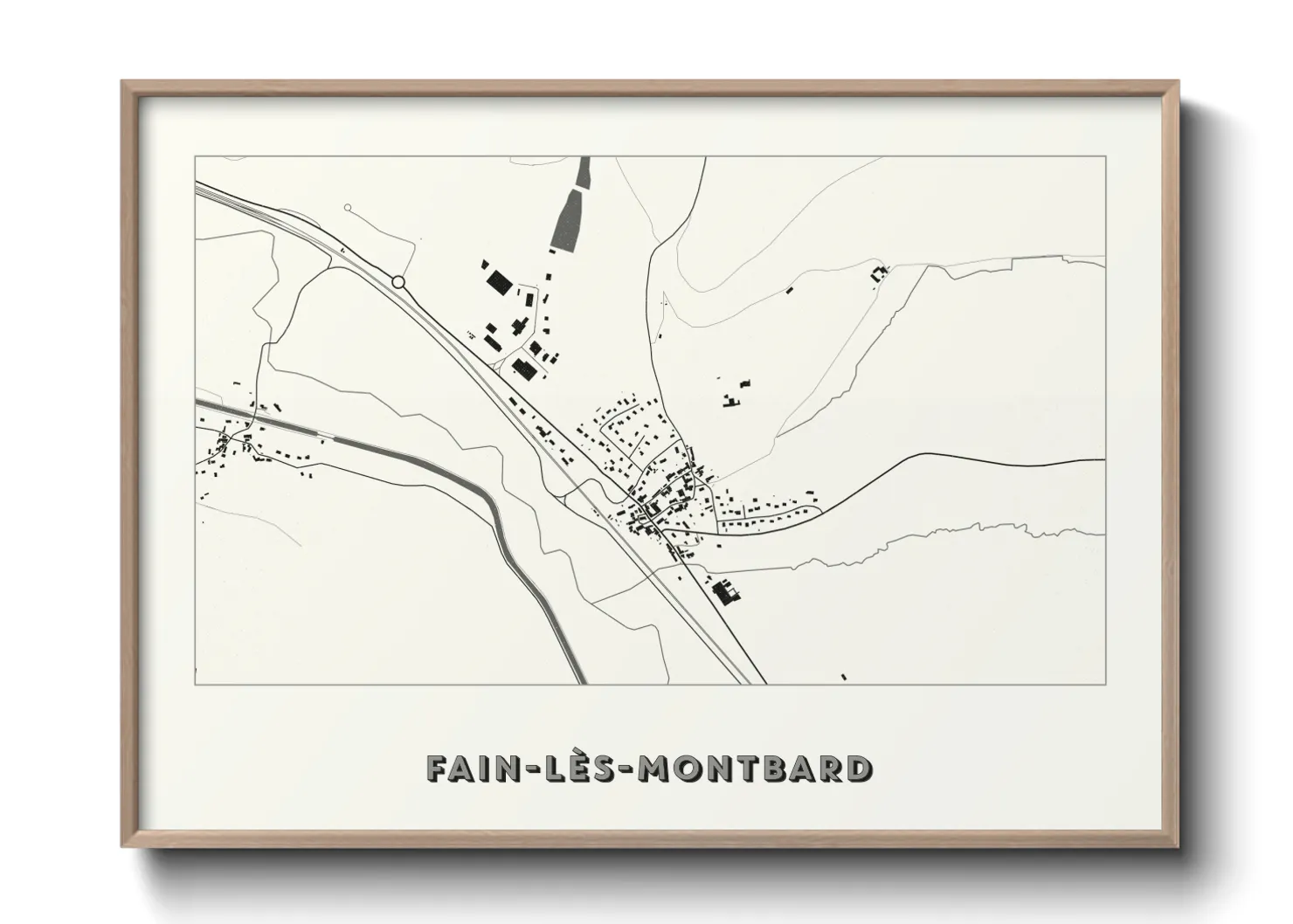 Une affiche de carte sur Fain-lès-Montbard