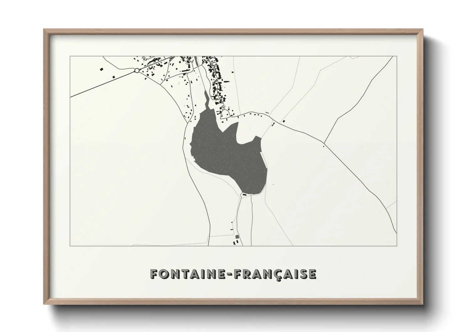 Une affiche de carte sur Fontaine-Française