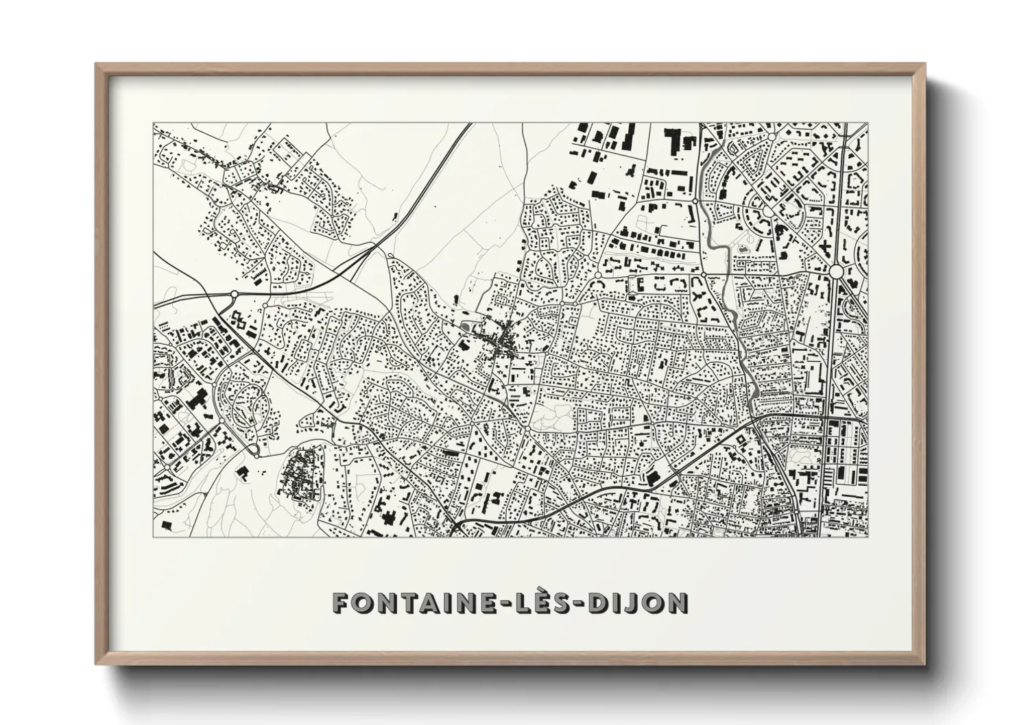 Une affiche de carte sur Fontaine-lès-Dijon