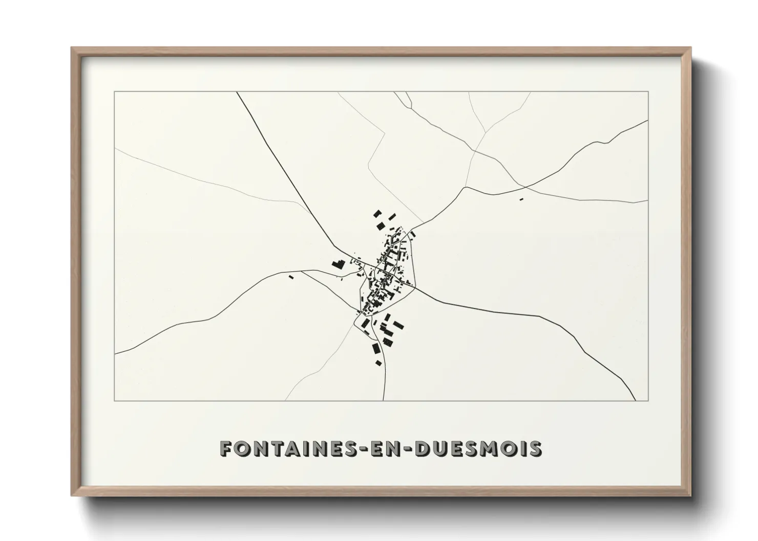 Une affiche de carte sur Fontaines-en-Duesmois