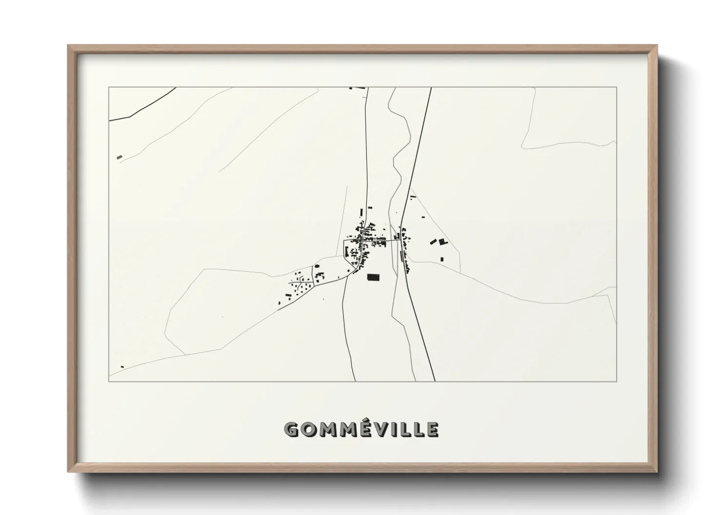 Une affiche de carte sur Gomméville