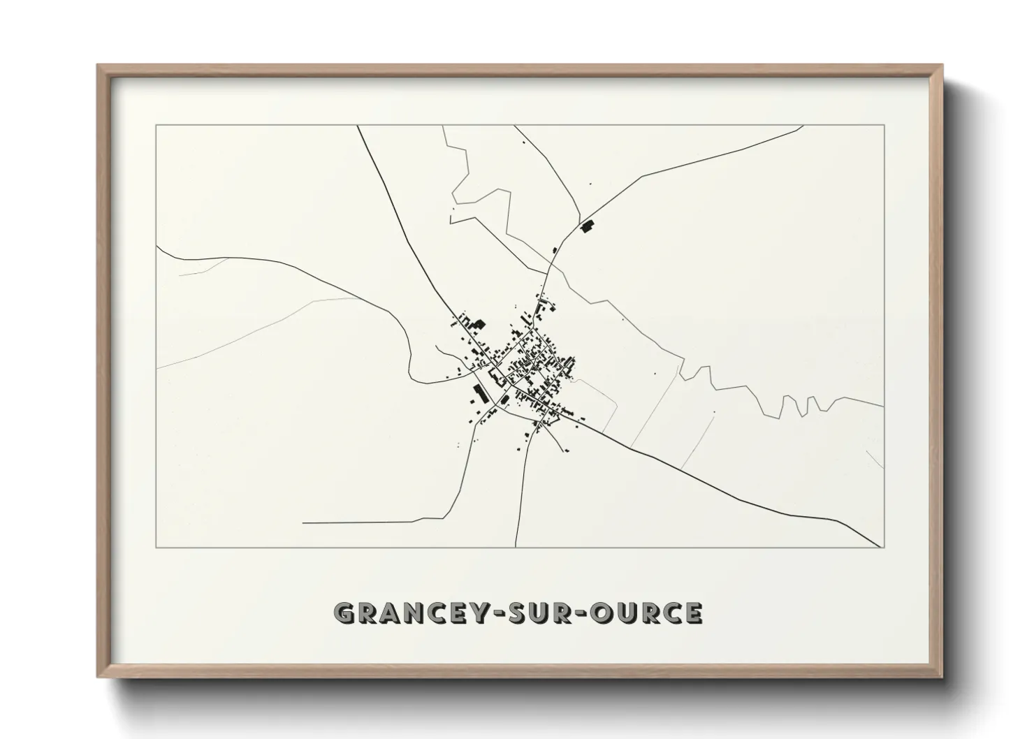 Une affiche de carte sur Grancey-sur-Ource