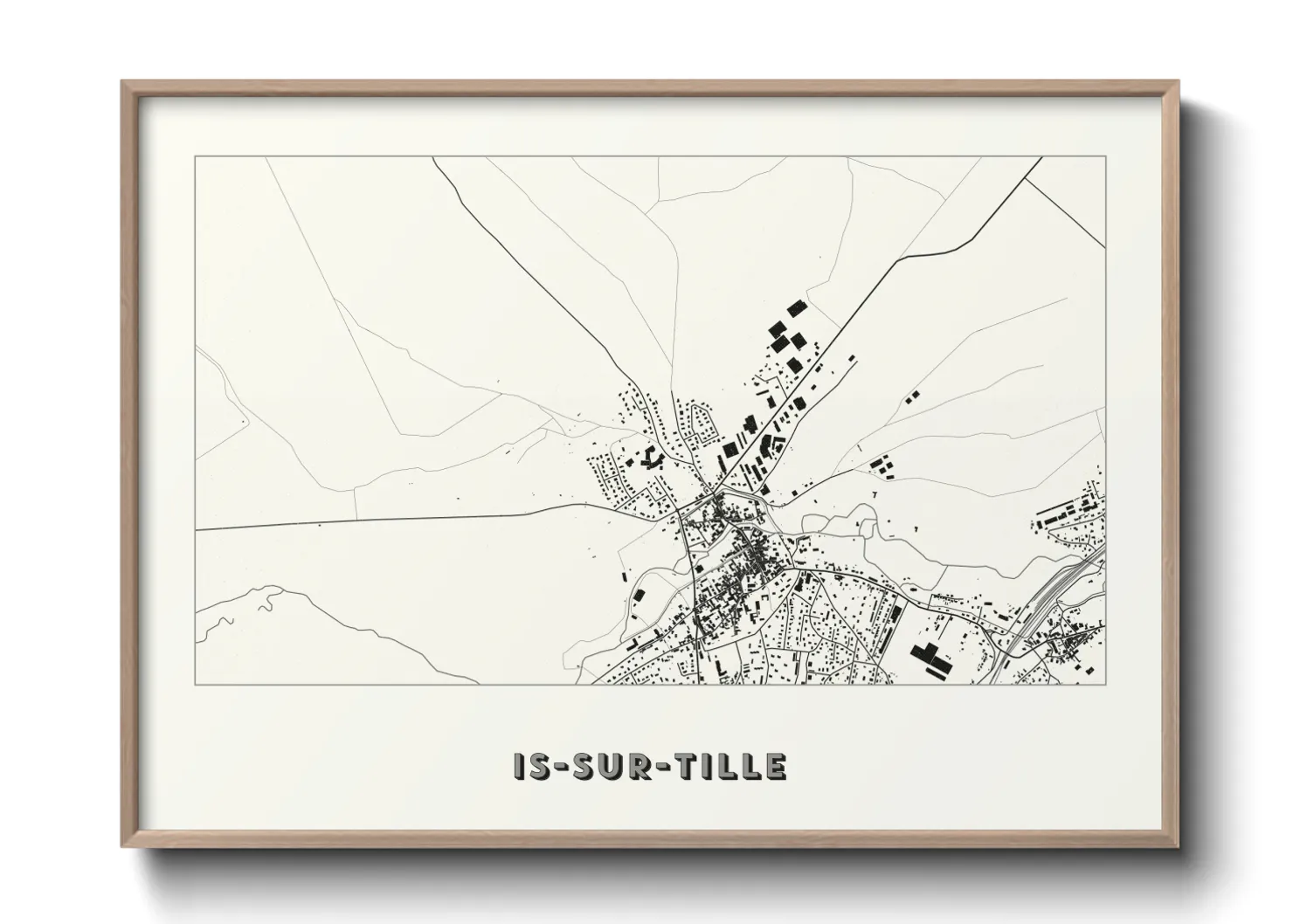 Une affiche de carte sur Is-sur-Tille