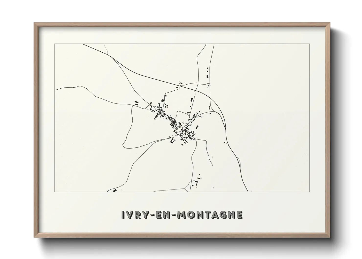Une affiche de carte sur Ivry-en-Montagne