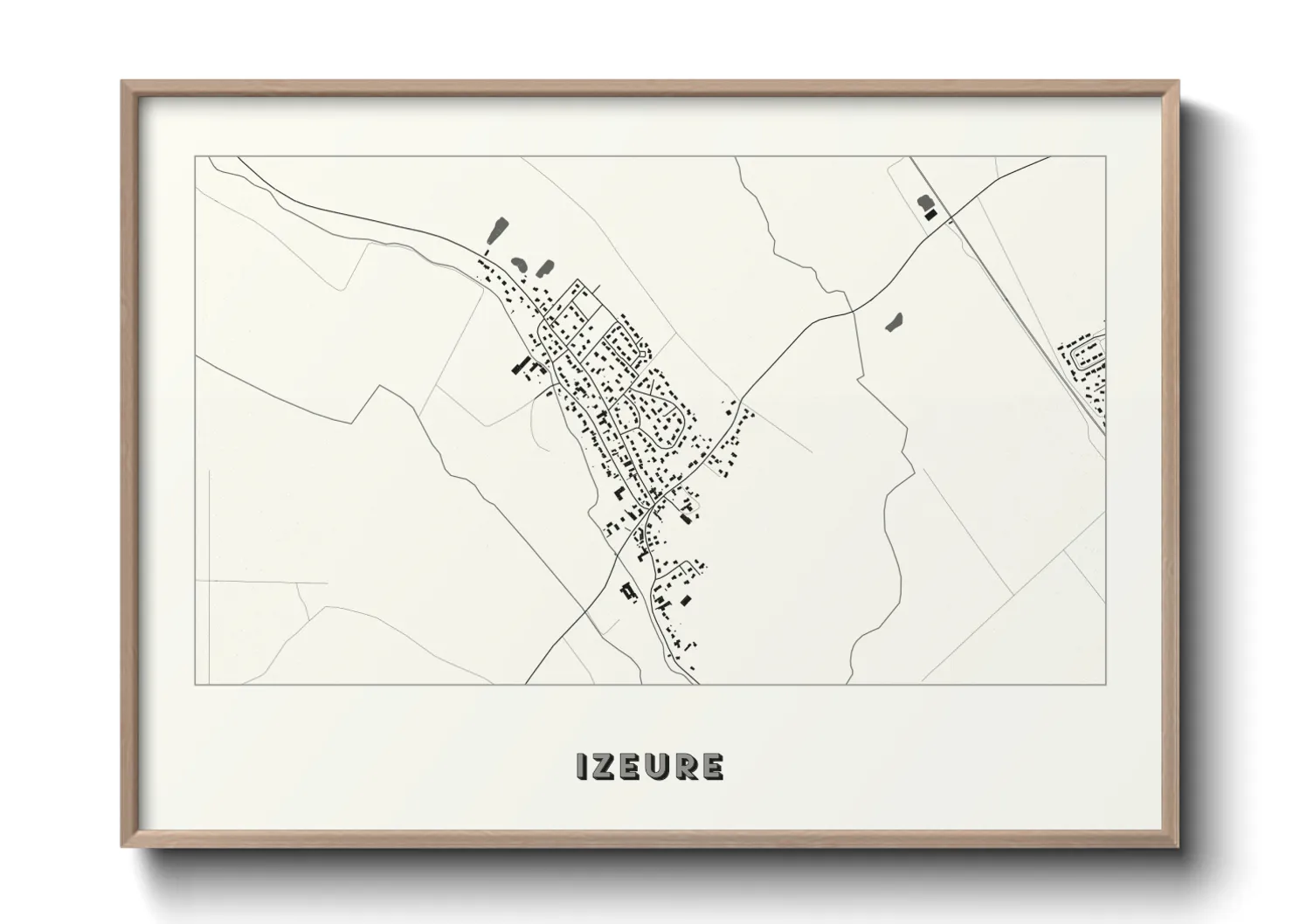 Une affiche de carte sur Izeure