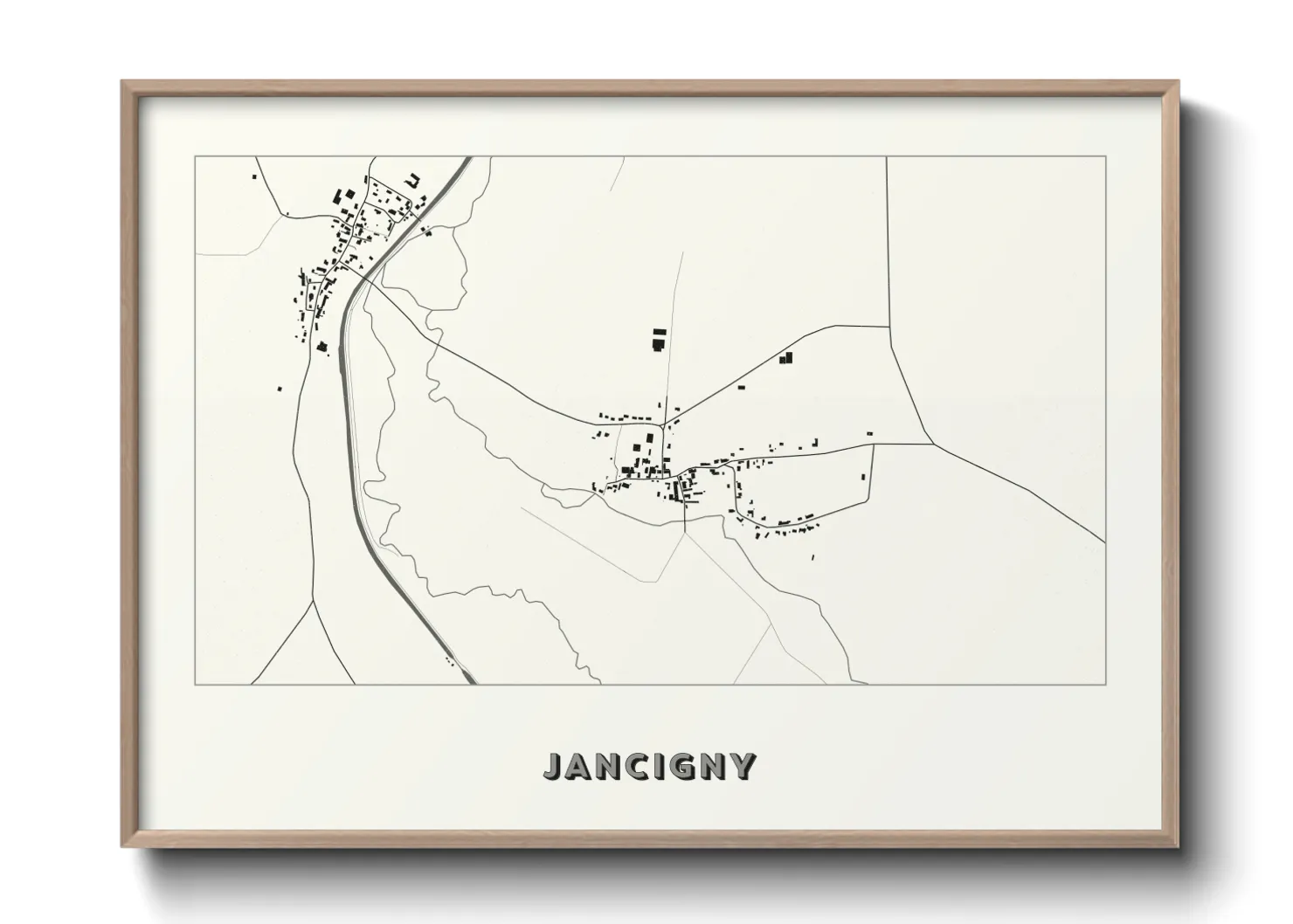 Une affiche de carte sur Jancigny