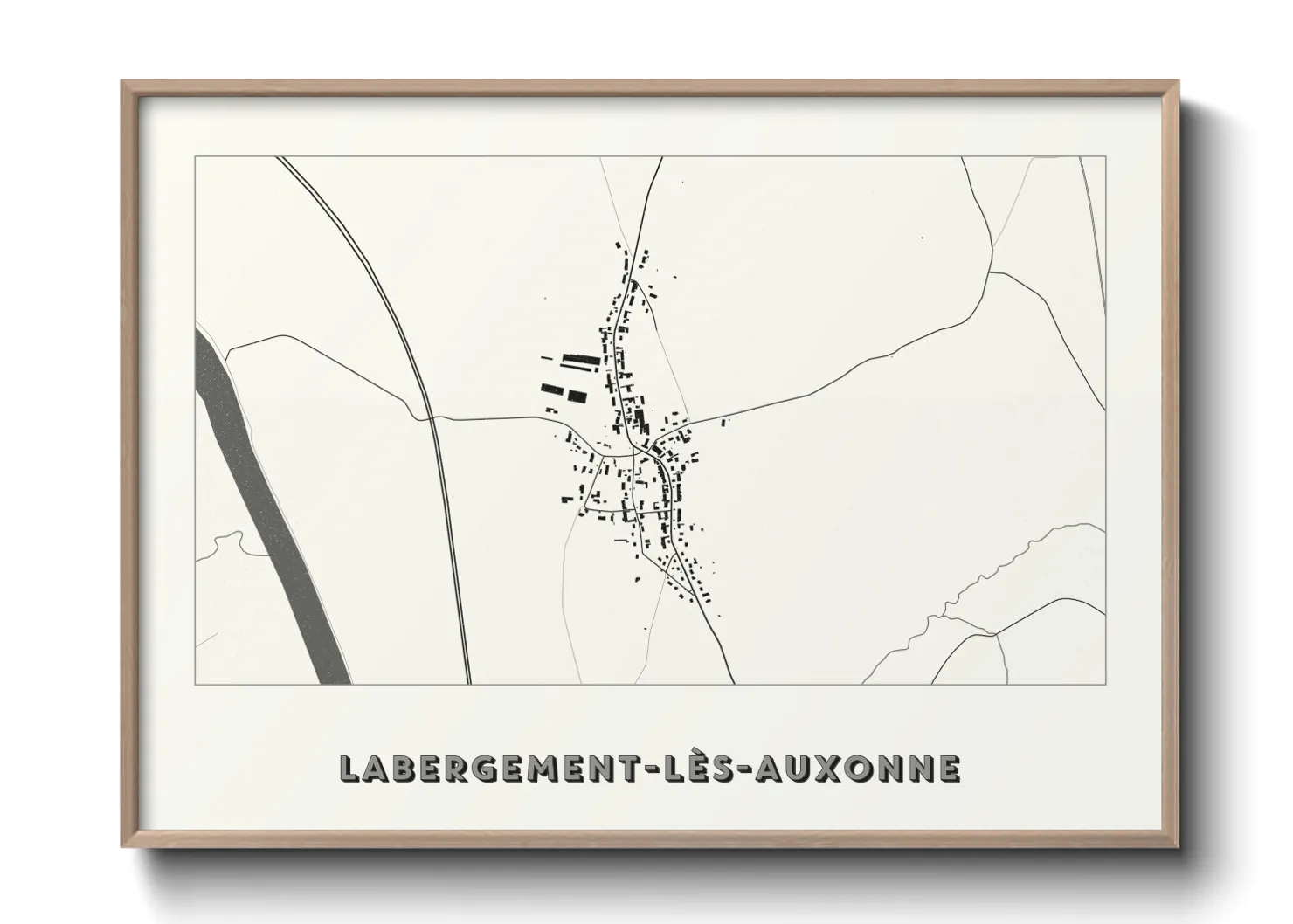 Une affiche de carte sur Labergement-lès-Auxonne