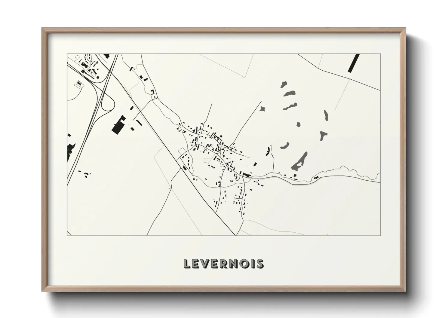 Une affiche de carte sur Levernois
