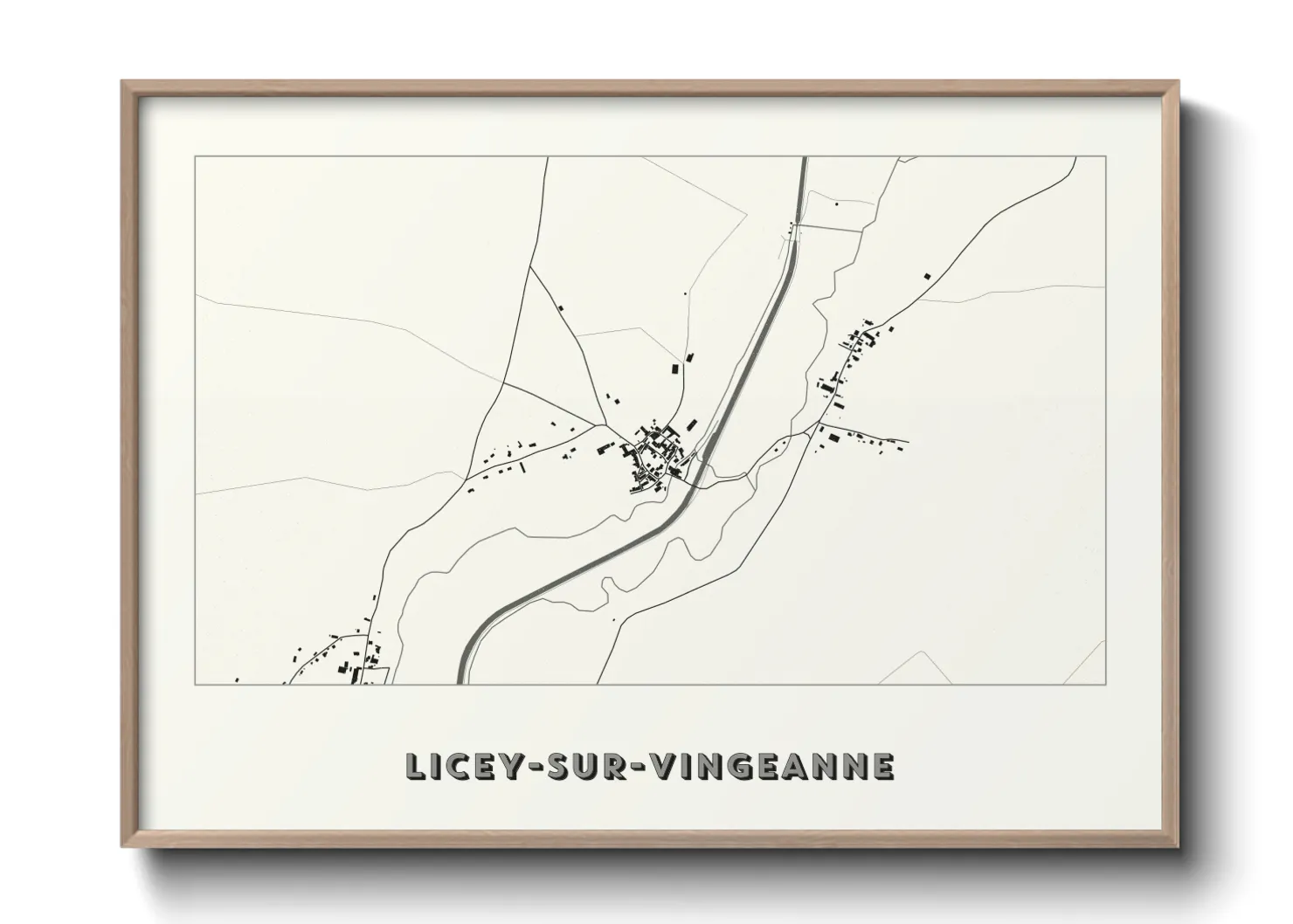 Une affiche de carte sur Licey-sur-Vingeanne