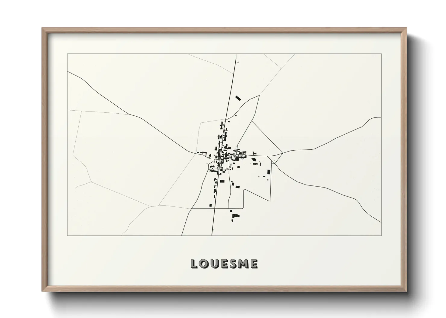 Une affiche de carte sur Louesme