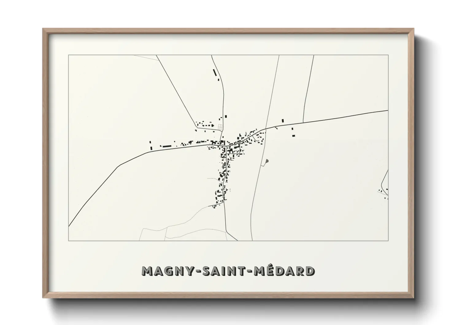 Une affiche de carte sur Magny-Saint-Médard
