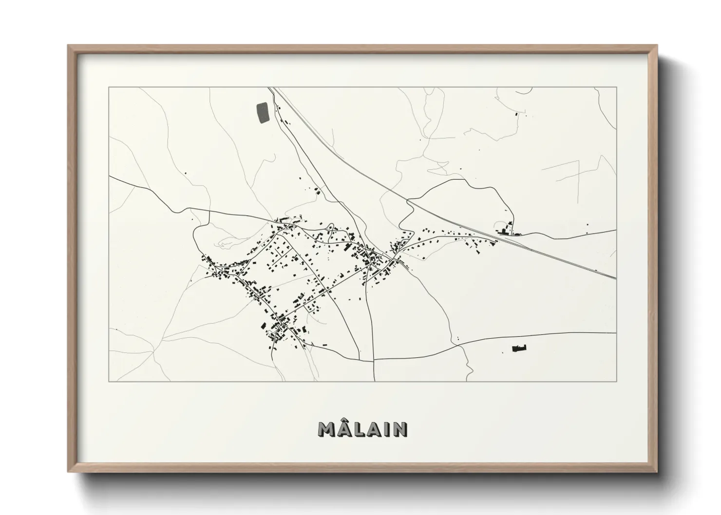 Une affiche de carte sur Mâlain