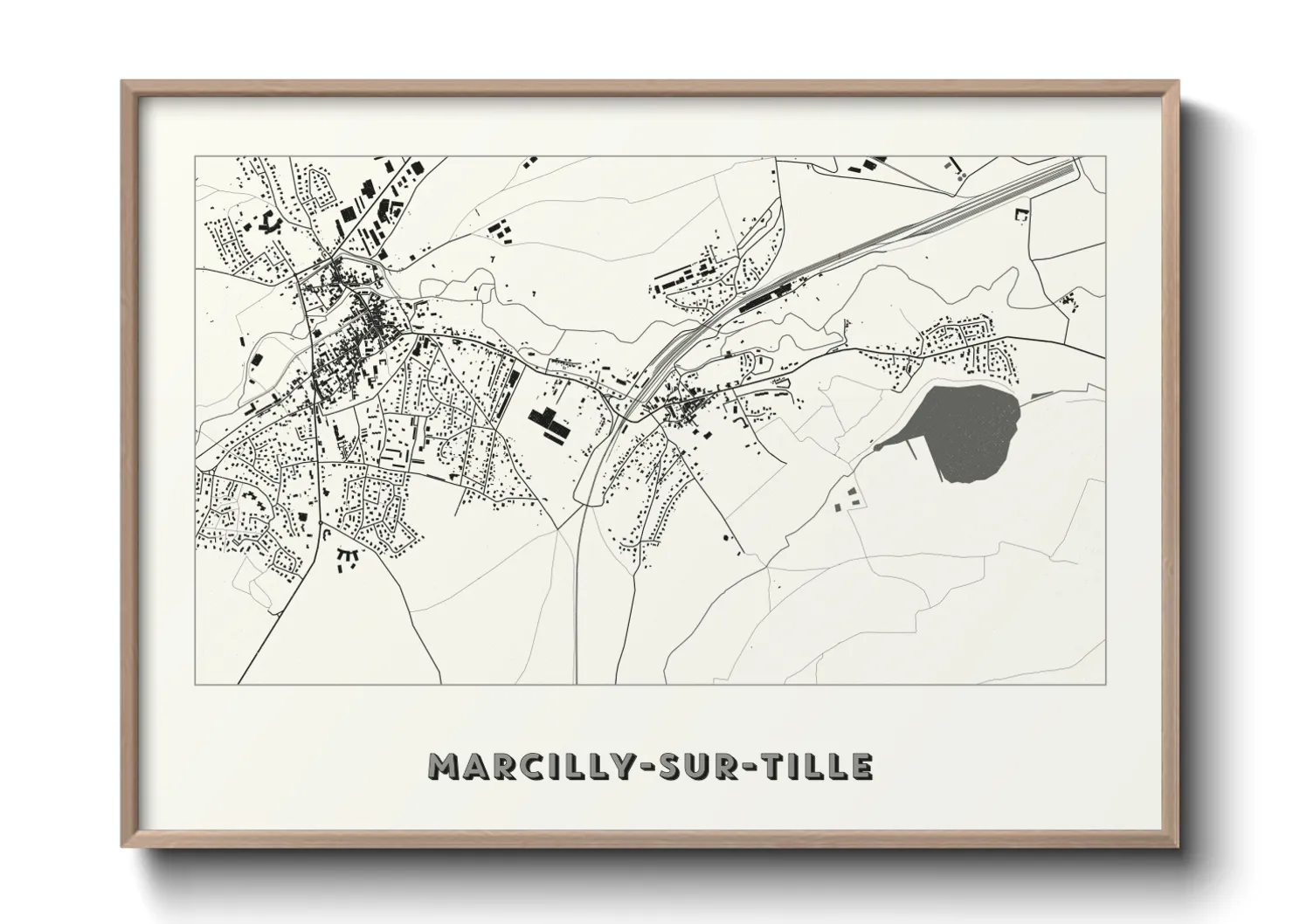 Une affiche de carte sur Marcilly-sur-Tille