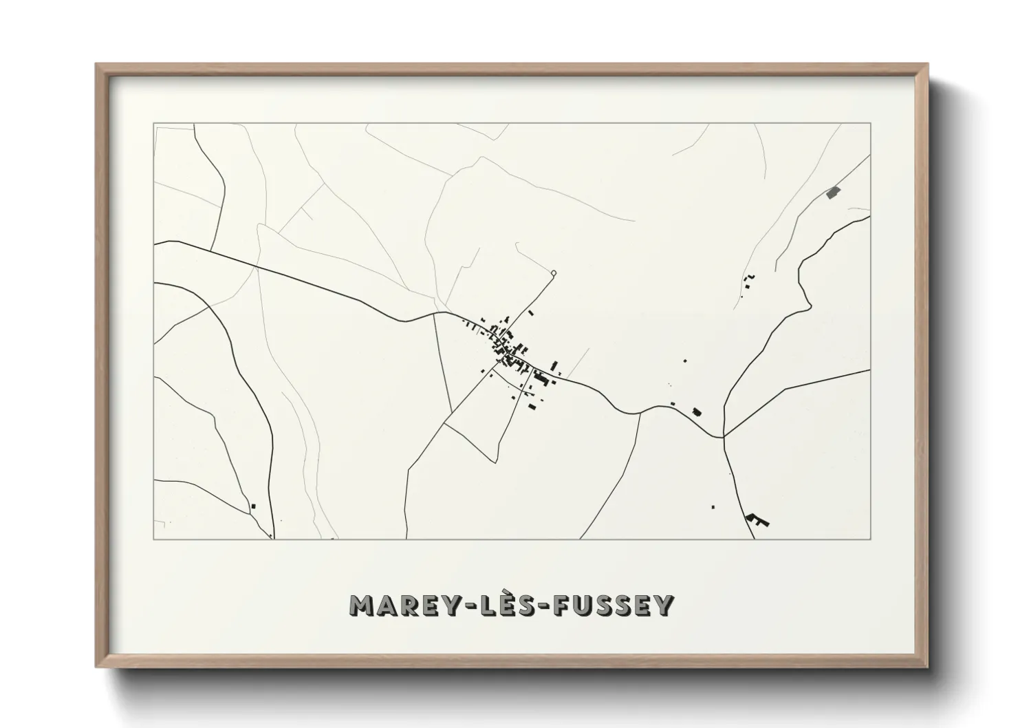 Une affiche de carte sur Marey-lès-Fussey
