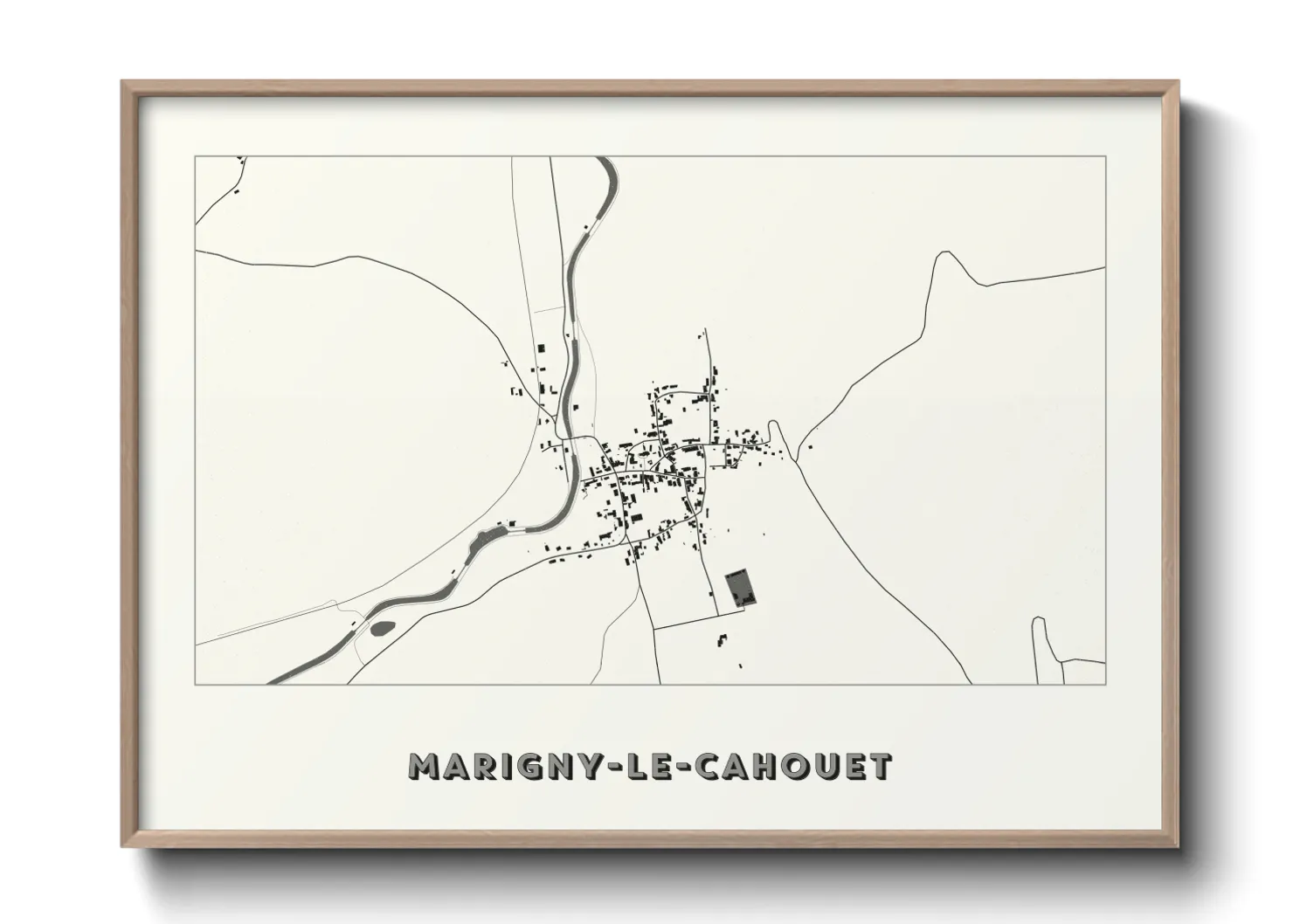 Une affiche de carte sur Marigny-le-Cahouet
