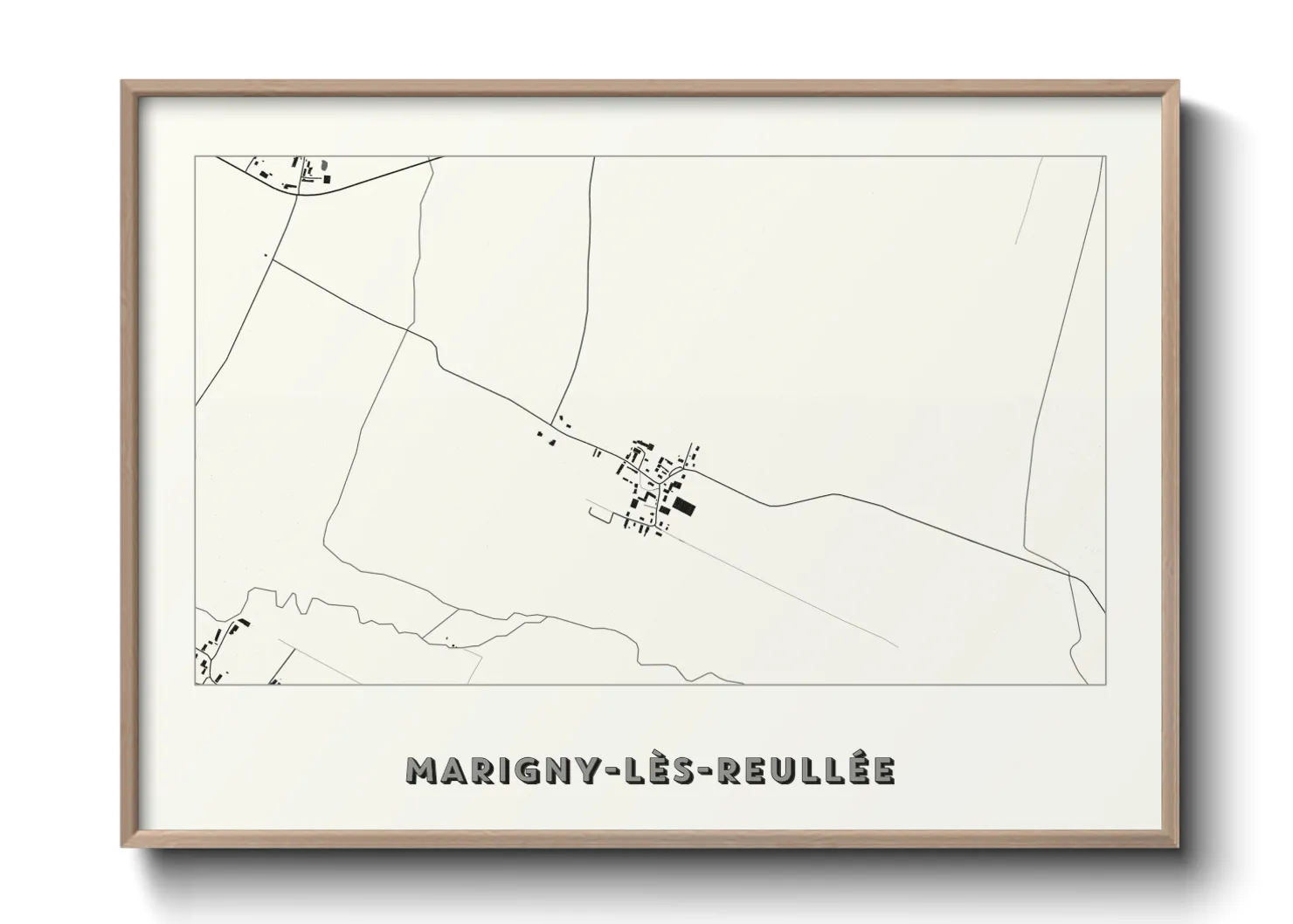 Une affiche de carte sur Marigny-lès-Reullée