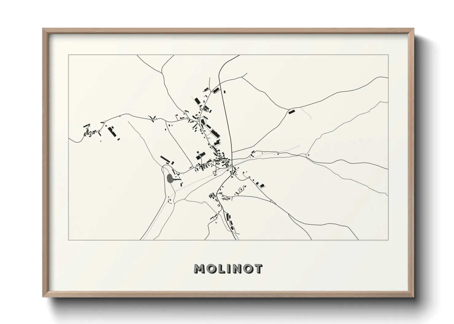 Une affiche de carte sur Molinot