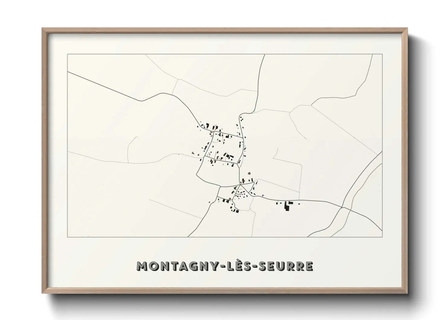 Une affiche de carte sur Montagny-lès-Seurre
