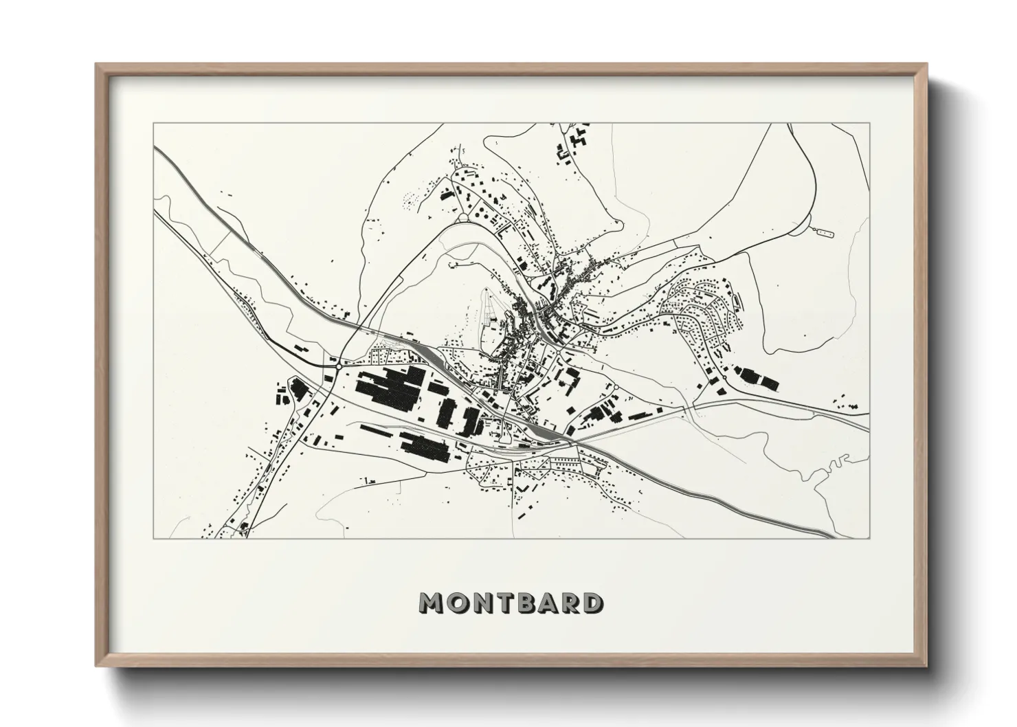 Une affiche de carte sur Montbard