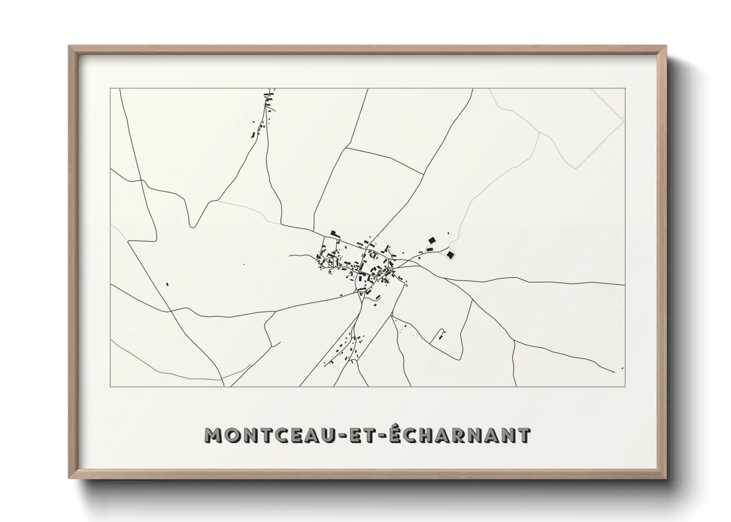 Une affiche de carte sur Montceau-et-Écharnant