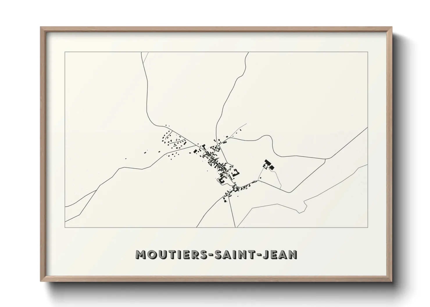 Une affiche de carte sur Moutiers-Saint-Jean