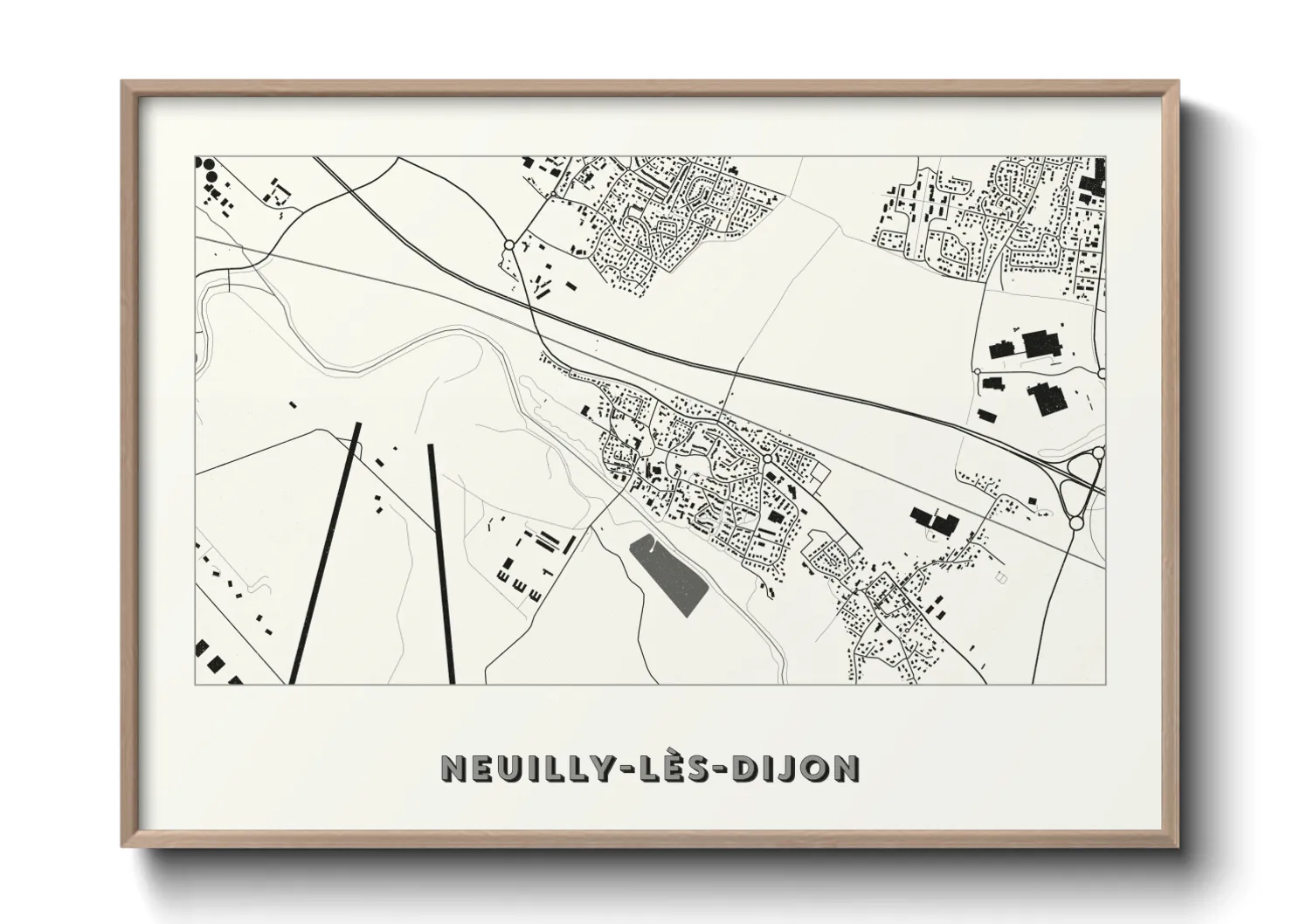Une affiche de carte sur Neuilly-lès-Dijon